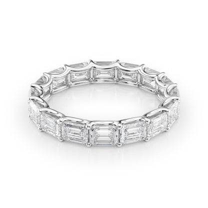 4ct Belicia Emerald Cut Moissanite Ring - Silver