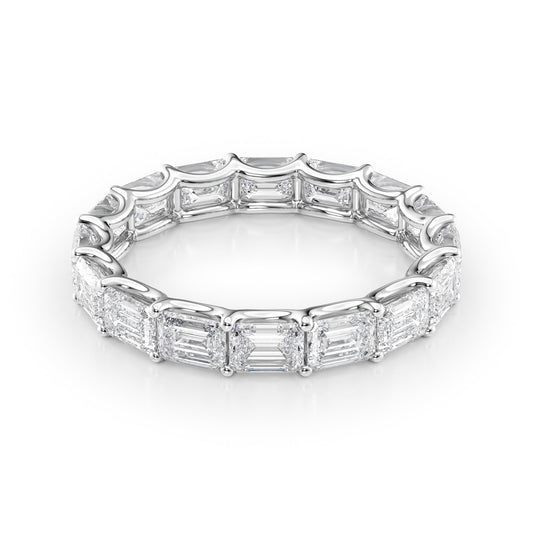 4ct Belicia Emerald Cut Moissanite Ring - Silver