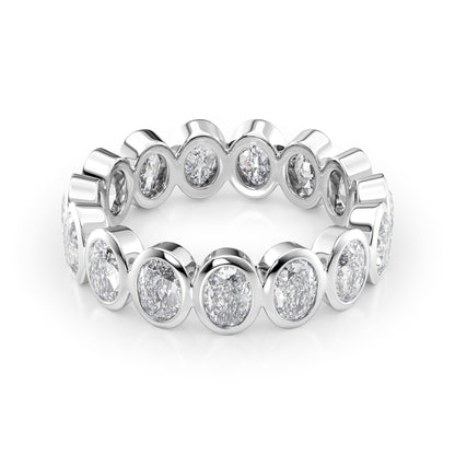 3ct Aurora Oval Cut Moissanite Ring - Silver