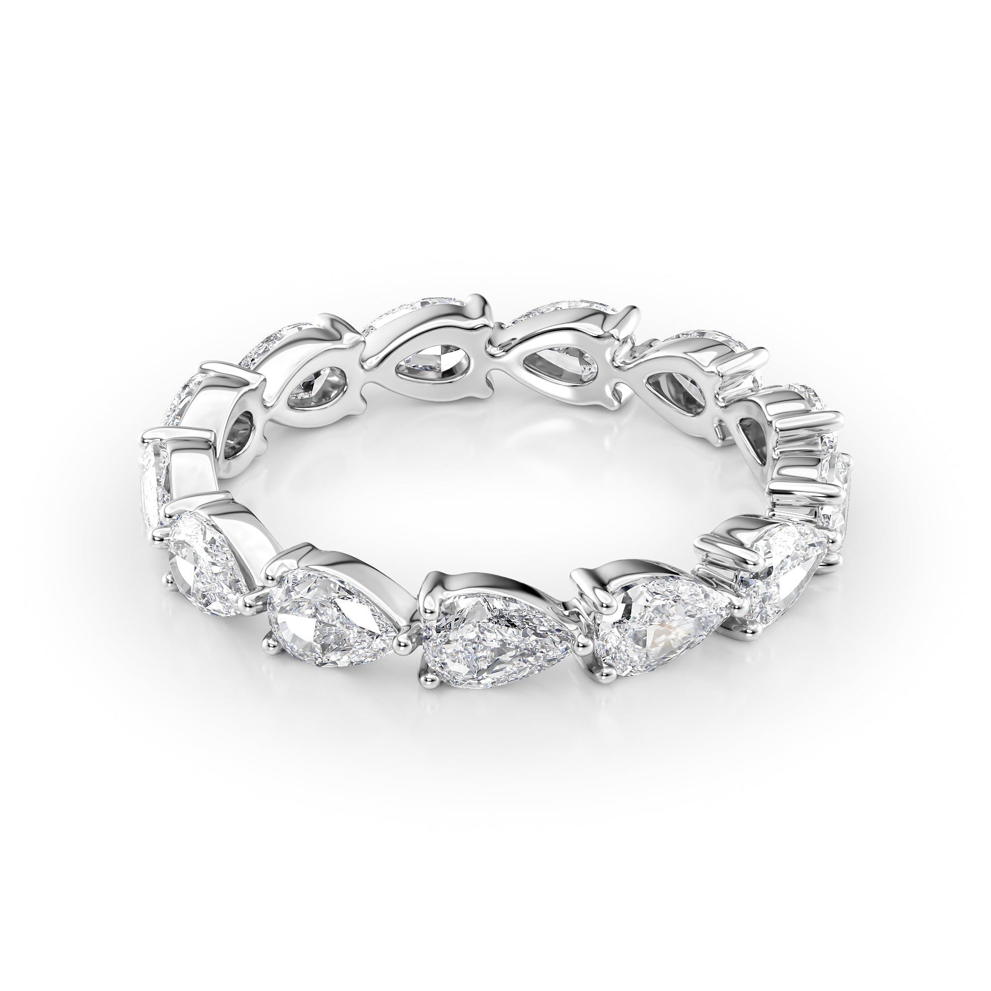 2ct Finna Pear Cut Moissanite Ring - Silver