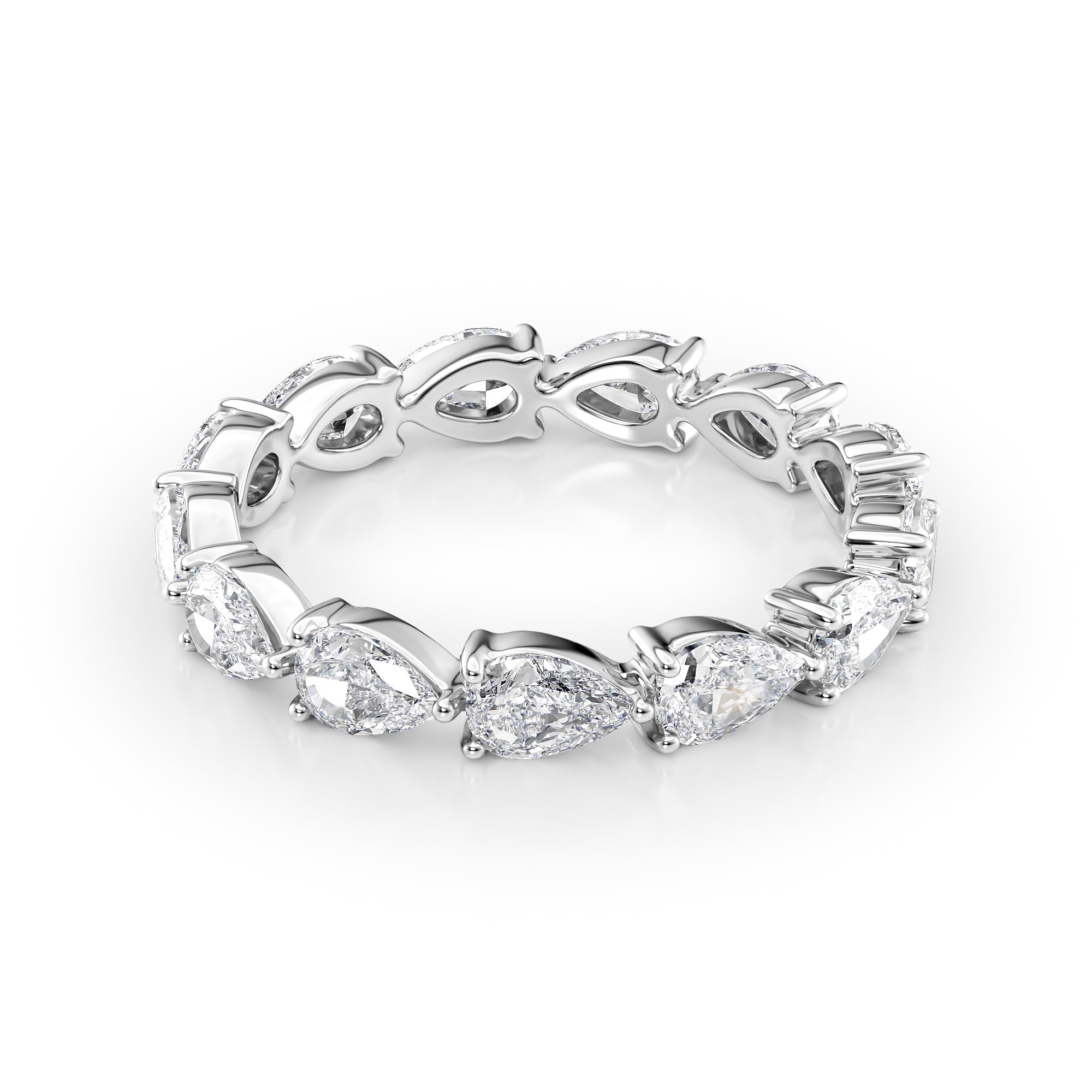 2ct Finna Pear Cut Moissanite Ring - Silver