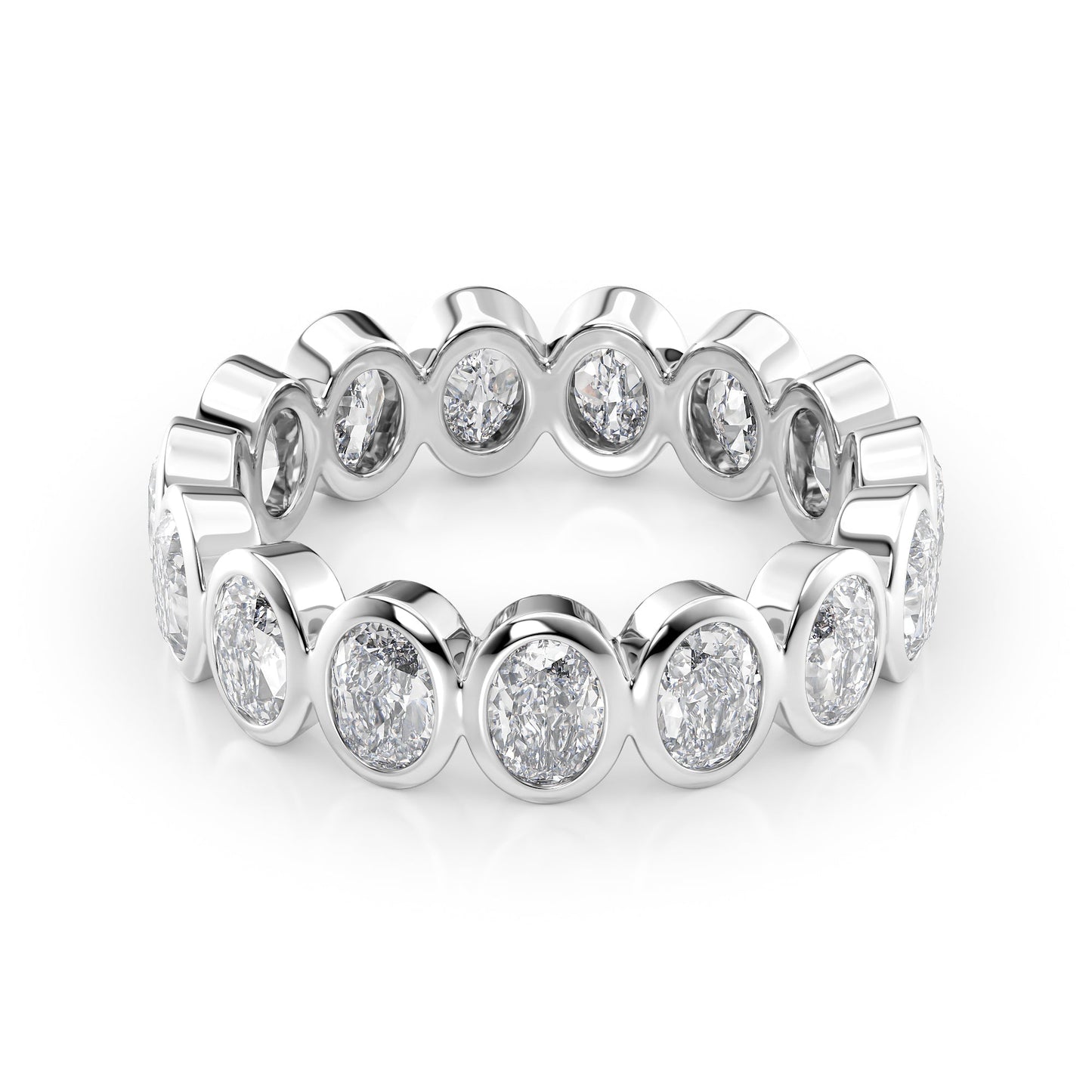 4ct Peronella Oval Cut Moissanite Ring - Silver