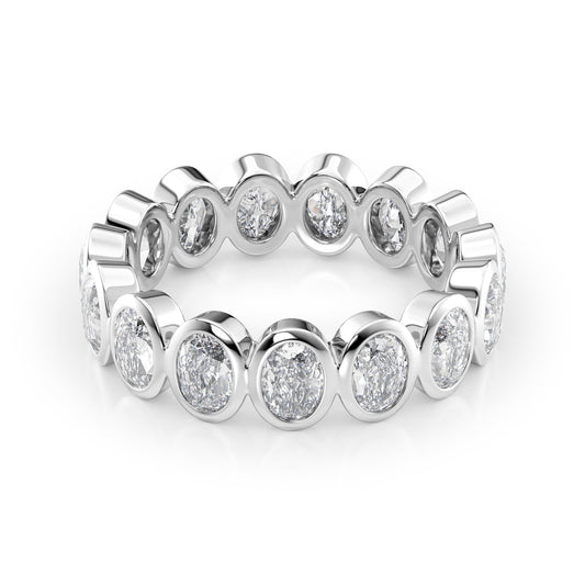 4ct Peronella Oval Cut Moissanite Ring - Silver