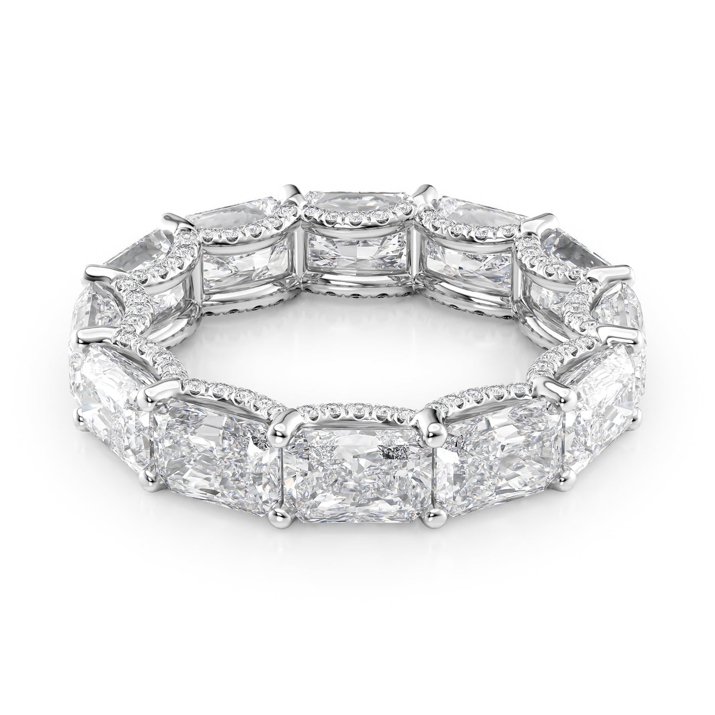 6.3ct Rirara Radiant Cut Moissanite Ring - Silver