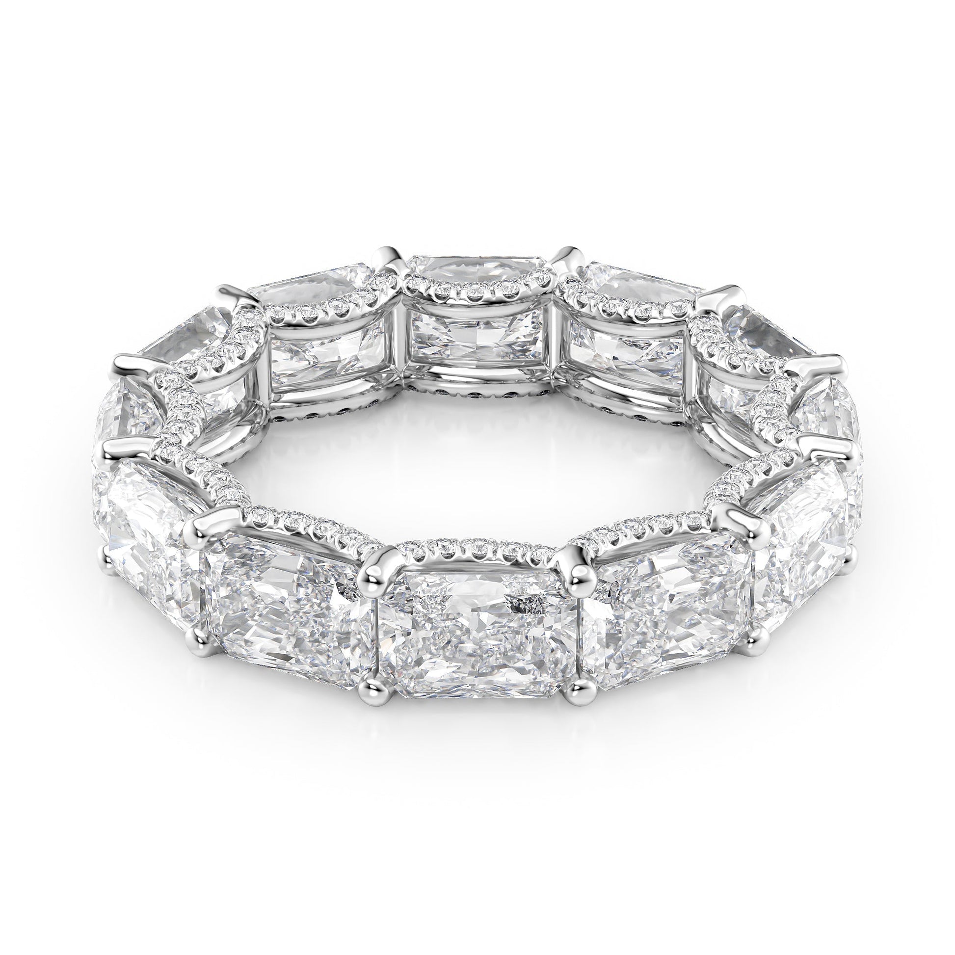 6.3ct Rirara Radiant Cut Moissanite Ring - Silver