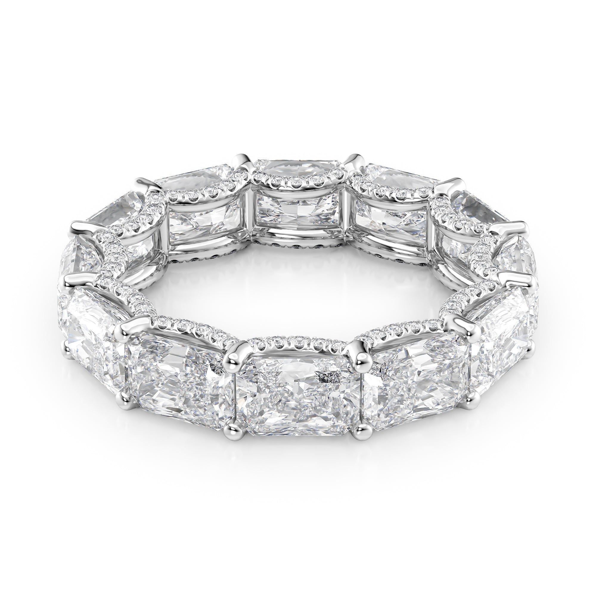 6.3ct Rirara Radiant Cut Moissanite Ring - Silver
