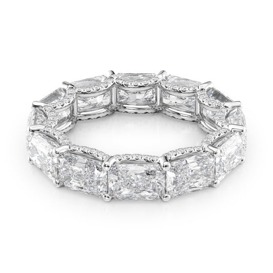 6.3ct Rirara Radiant Cut Moissanite Ring - Silver