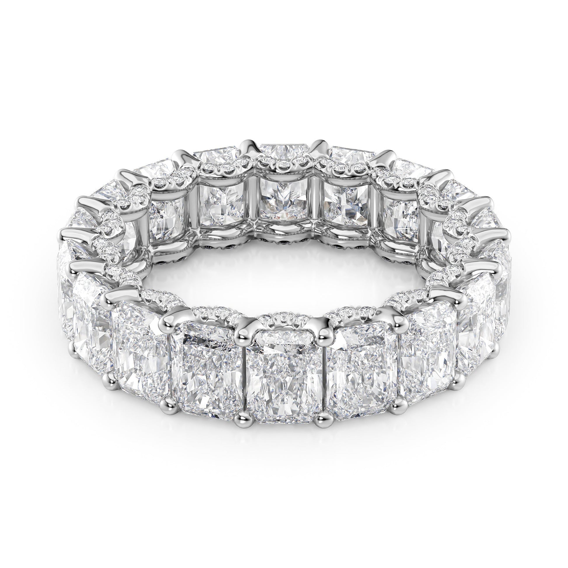 7.3ct Rashara Round Cut Moissanite Ring - Silver