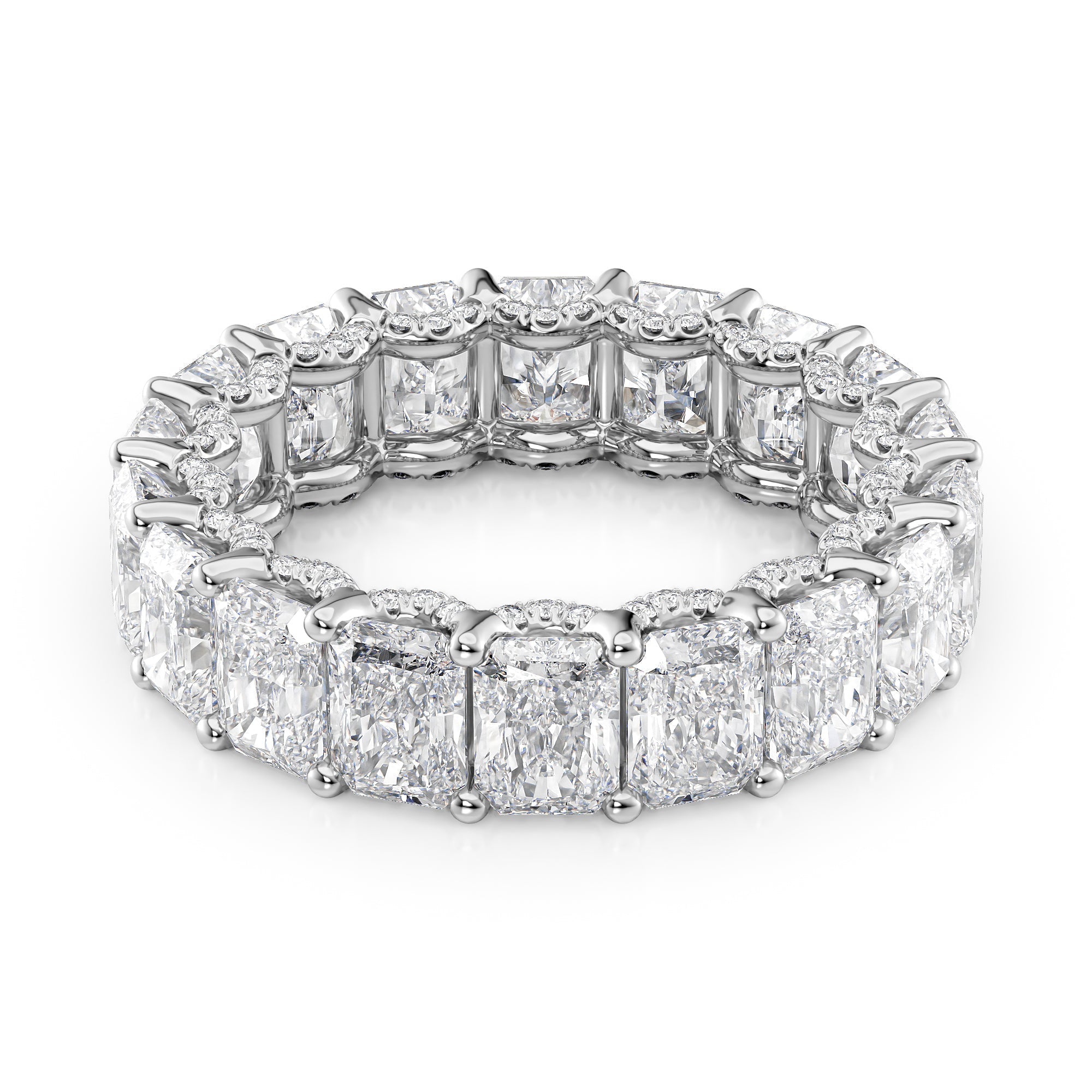 7.3ct Rashara Round Cut Moissanite Ring - Silver