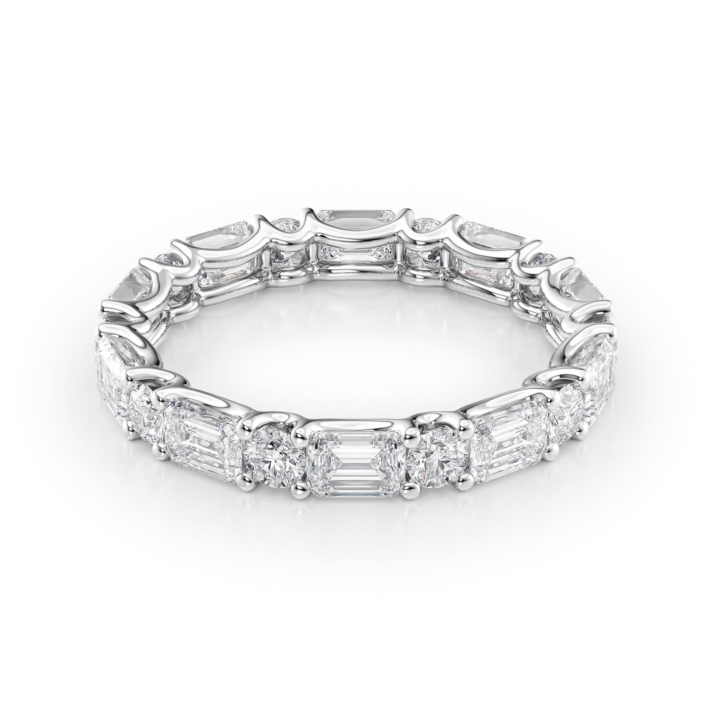 3.2ct Medea Round Cut Moissanite Ring - Silver