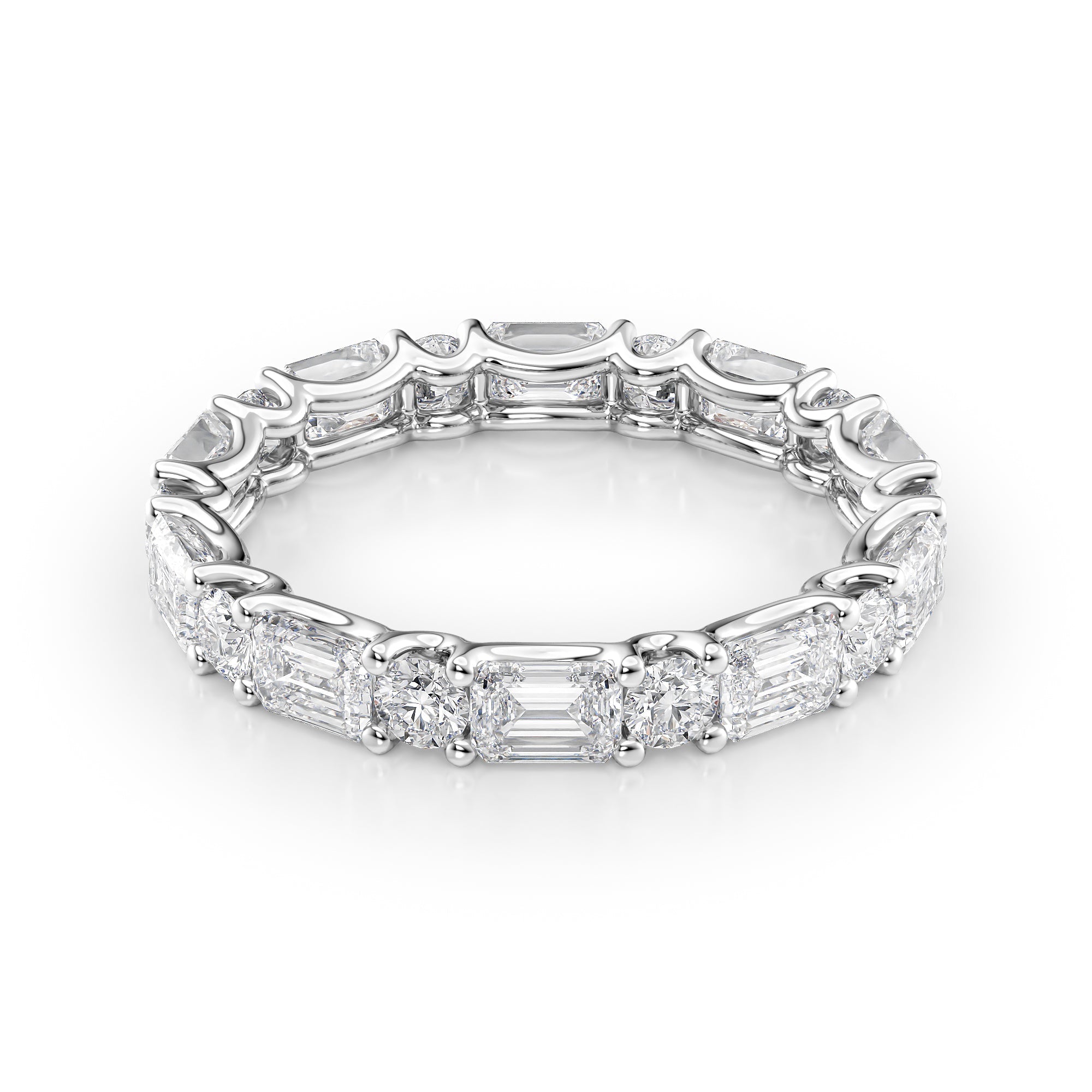 3.2ct Medea Round Cut Moissanite Ring - Silver