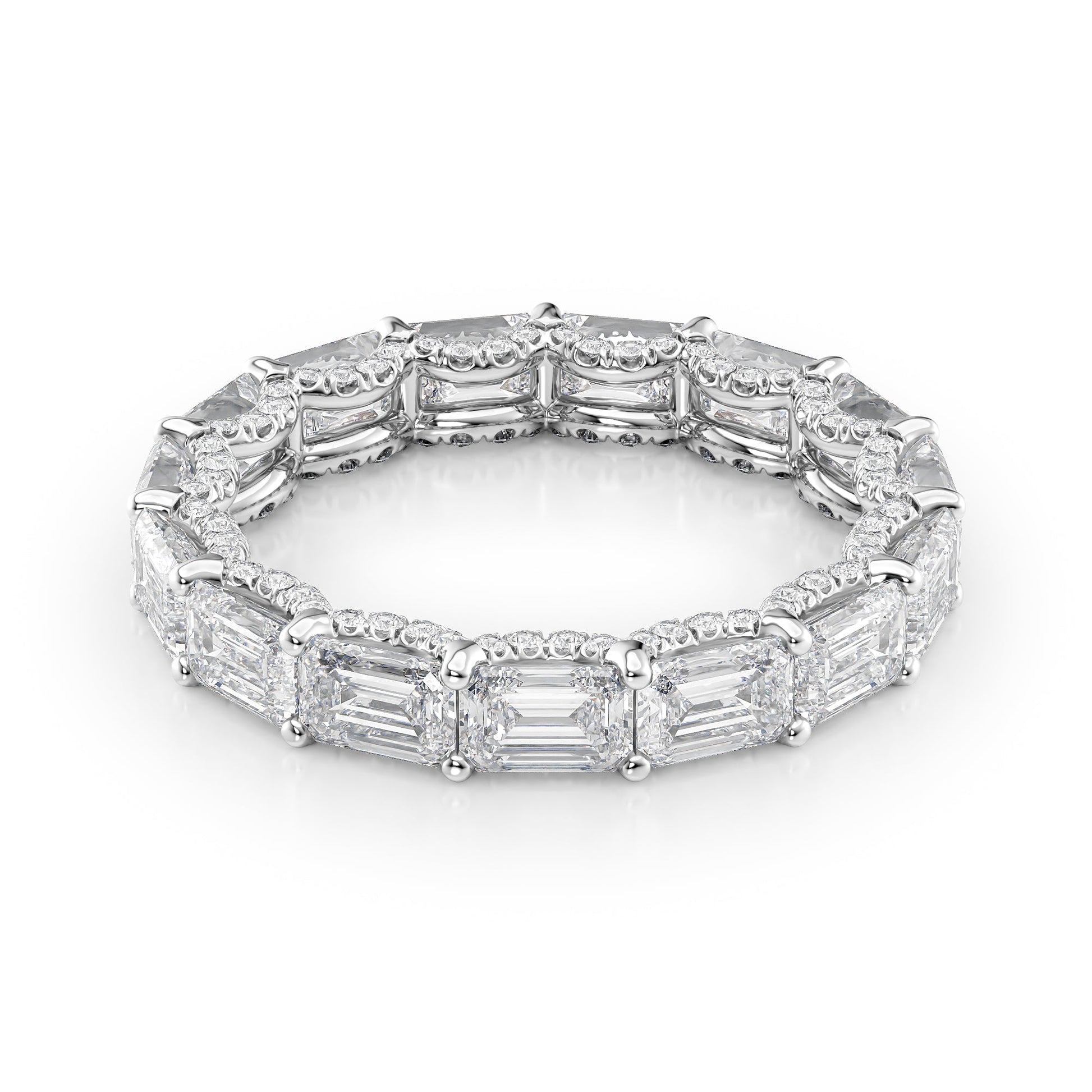 4.8ct Arvilla Emerald Cut Moissanite Ring - Silver