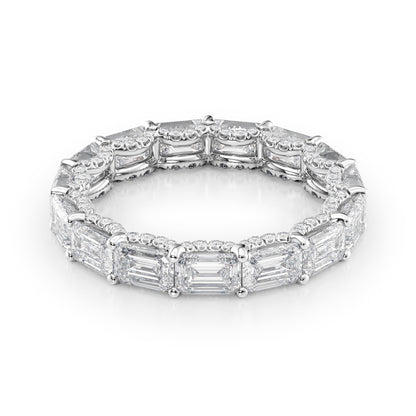 4.8ct Arvilla Emerald Cut Moissanite Ring - Silver