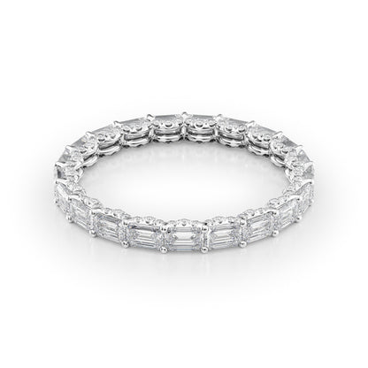 2.3ct Astrid Emerald Cut Moissanite Ring - Silver