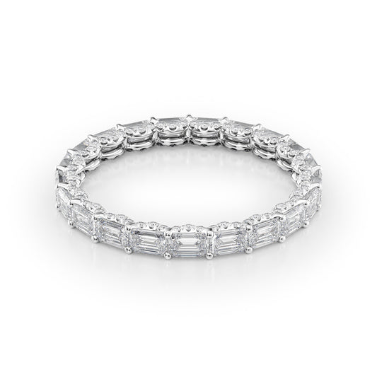 2.3ct Astrid Emerald Cut Moissanite Ring - Silver