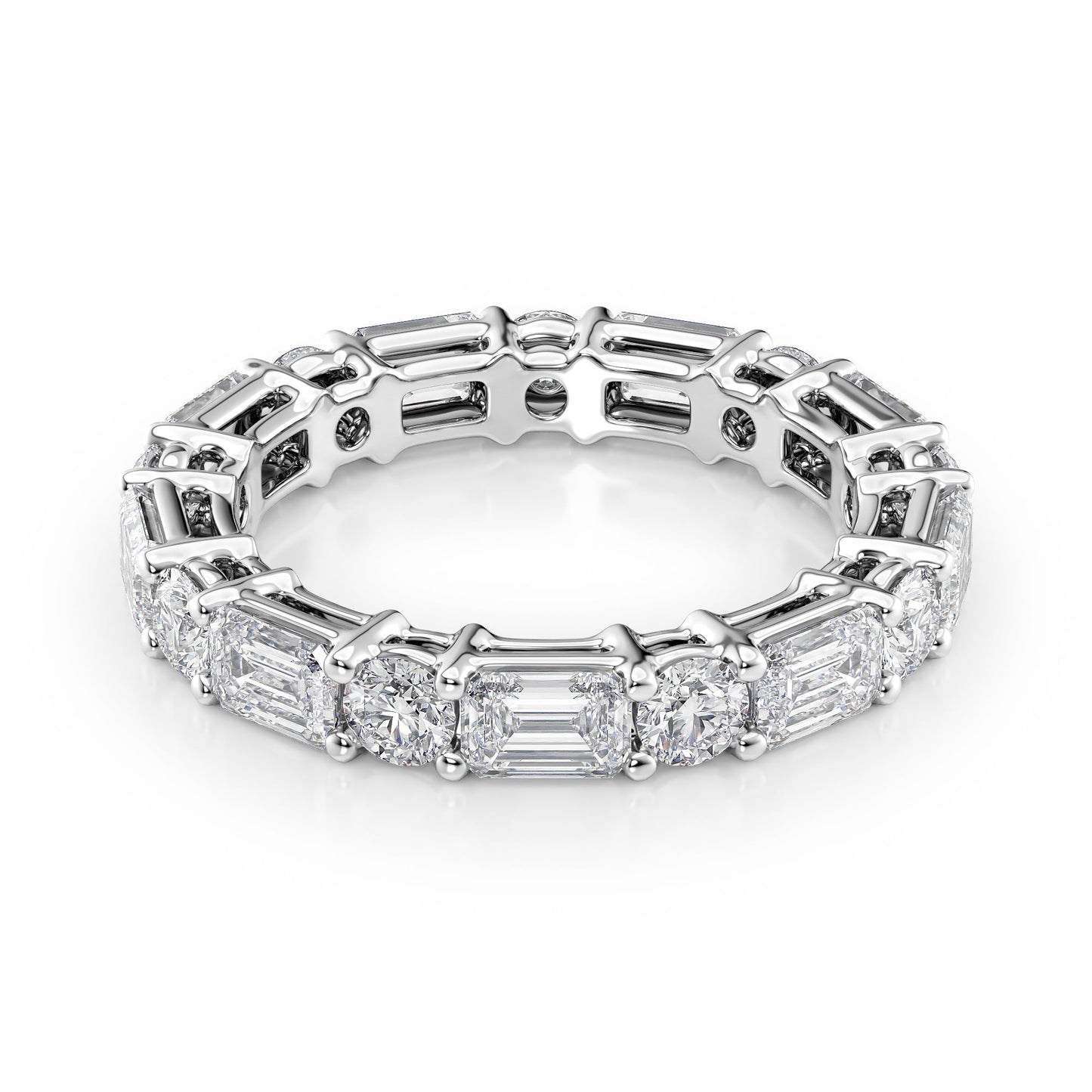4ct Elina Round Cut Moissanite Ring - Silver