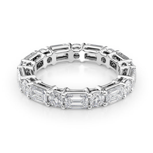 4ct Elina Round Cut Moissanite Ring - Silver