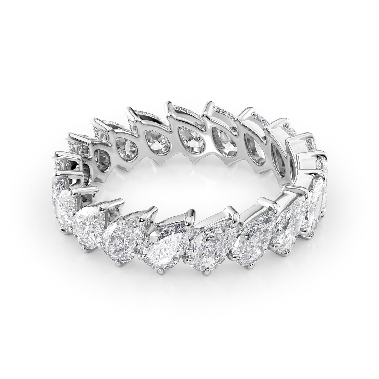 3ct Silvia Pear Cut Moissanite Ring - Silver