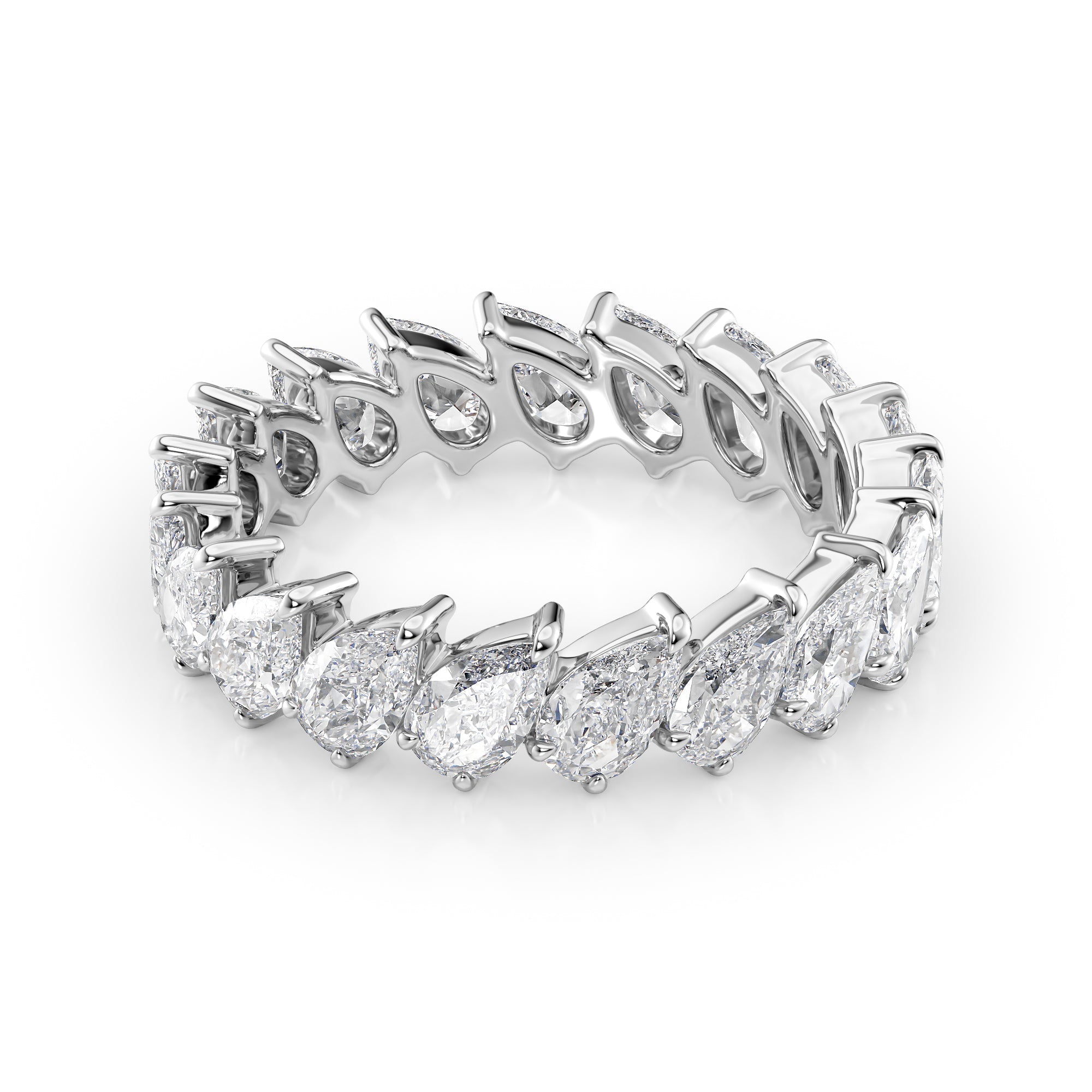 3ct Silvia Pear Cut Moissanite Ring - Silver