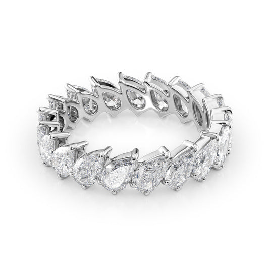 3ct Silvia Pear Cut Moissanite Ring - Silver