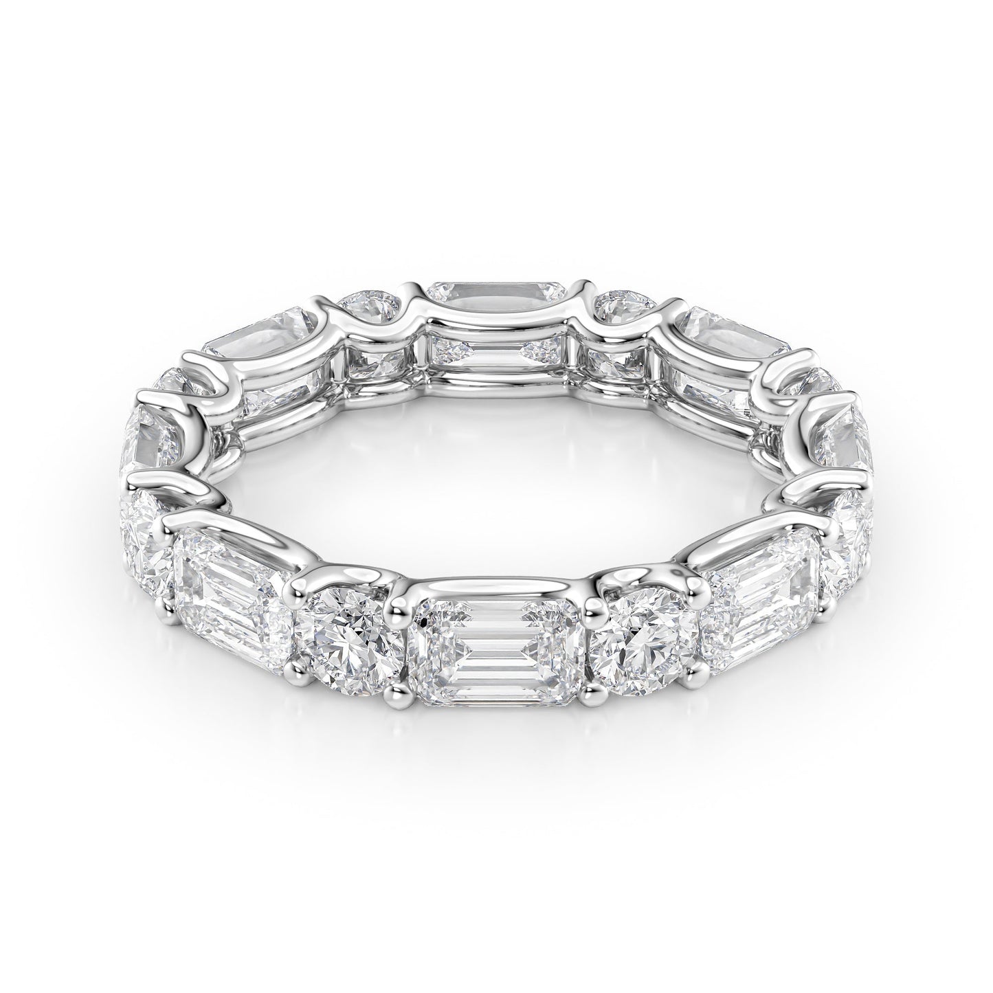 4.2ct Helia Round Cut Moissanite Ring - Silver