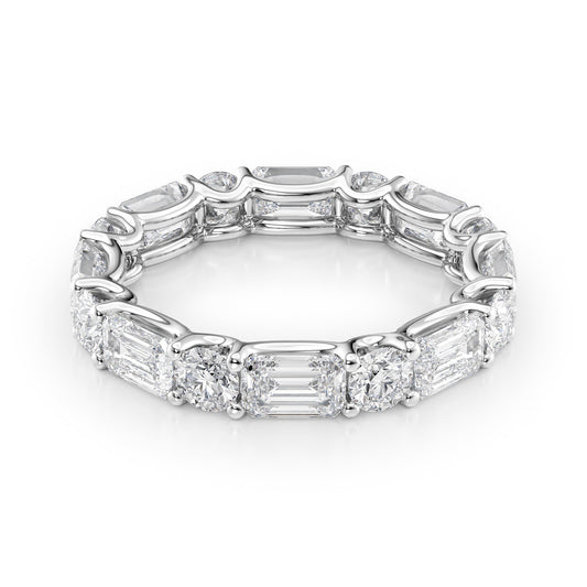 4.2ct Helia Round Cut Moissanite Ring - Silver