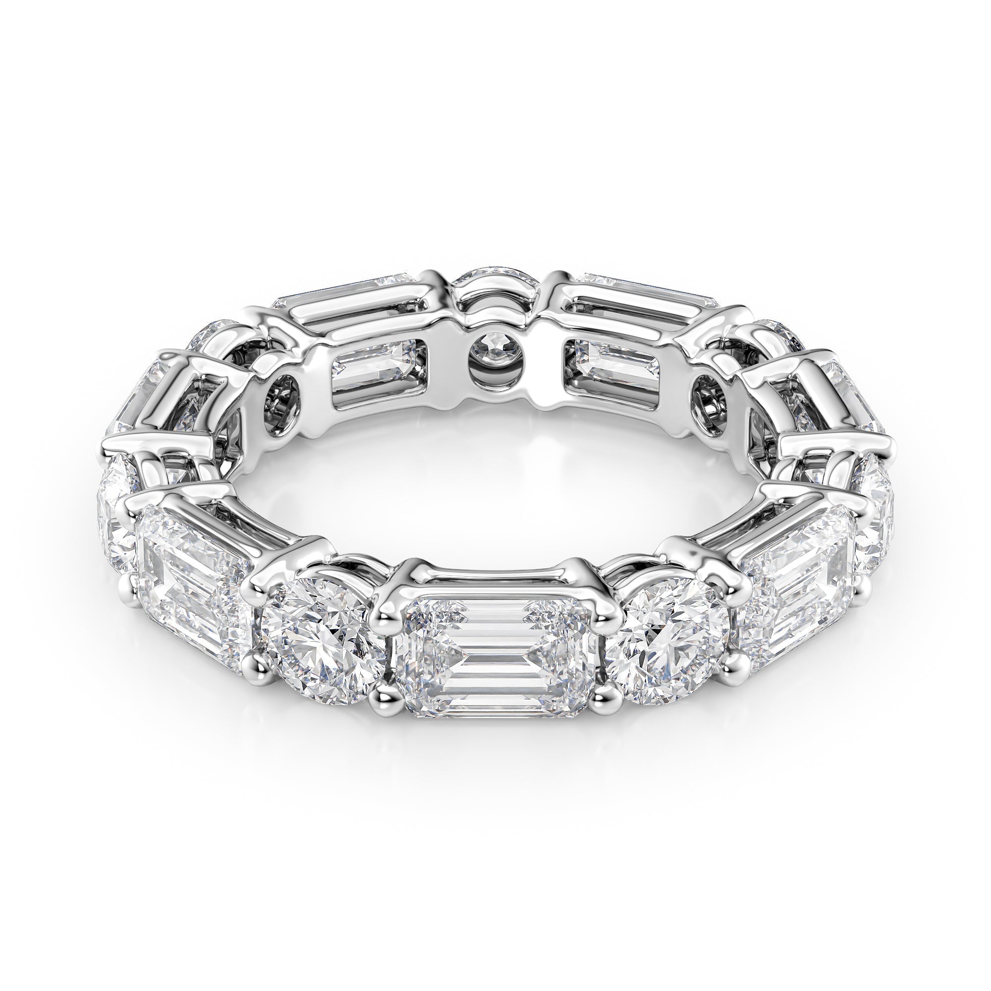 5ct Faida Round Cut Moissanite Ring - Silver