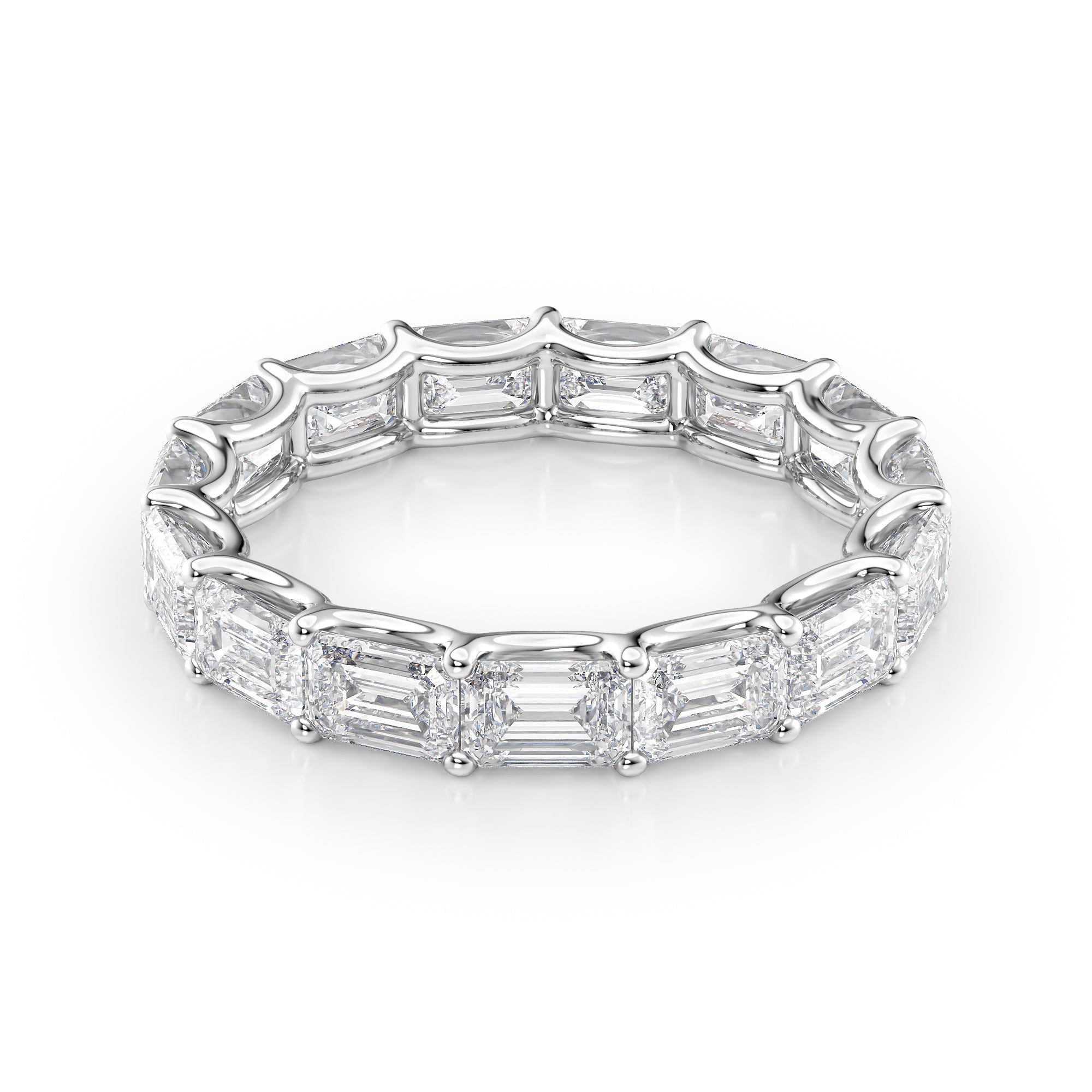 4.5ct Fotini Emerald Cut Moissanite Ring - Silver