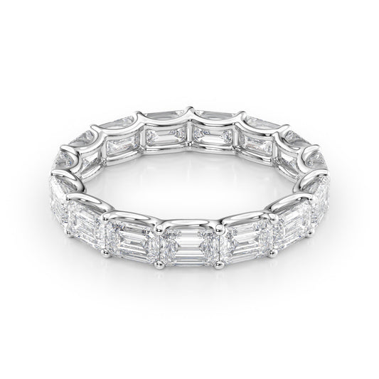 4.5ct Fotini Emerald Cut Moissanite Ring - Silver