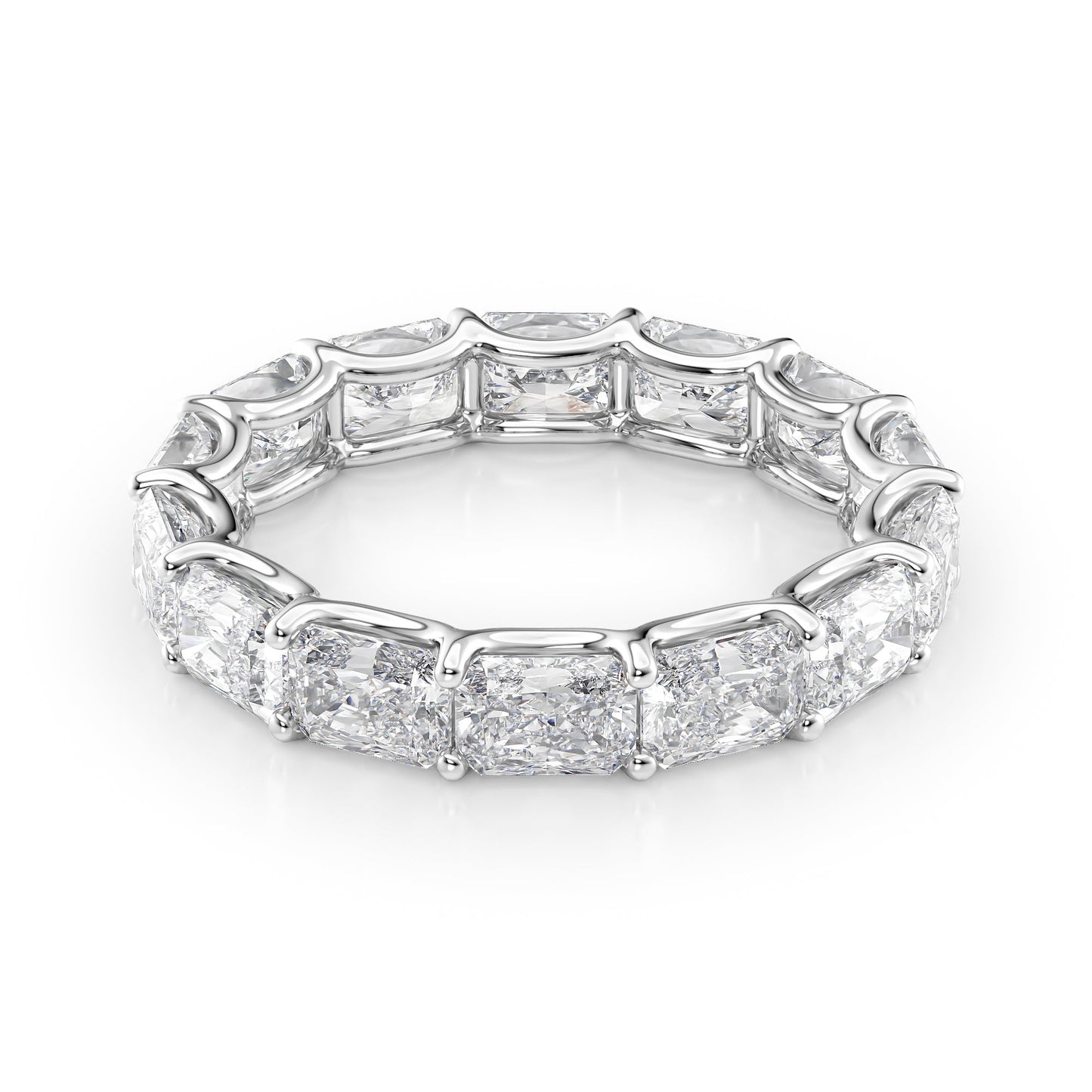 4ct Hermia Radiant Cut Moissanite Ring - Silver