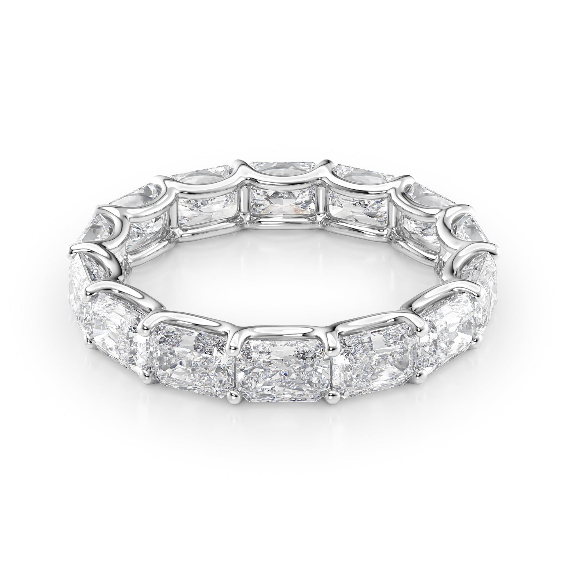 4ct Hermia Radiant Cut Moissanite Ring - Silver