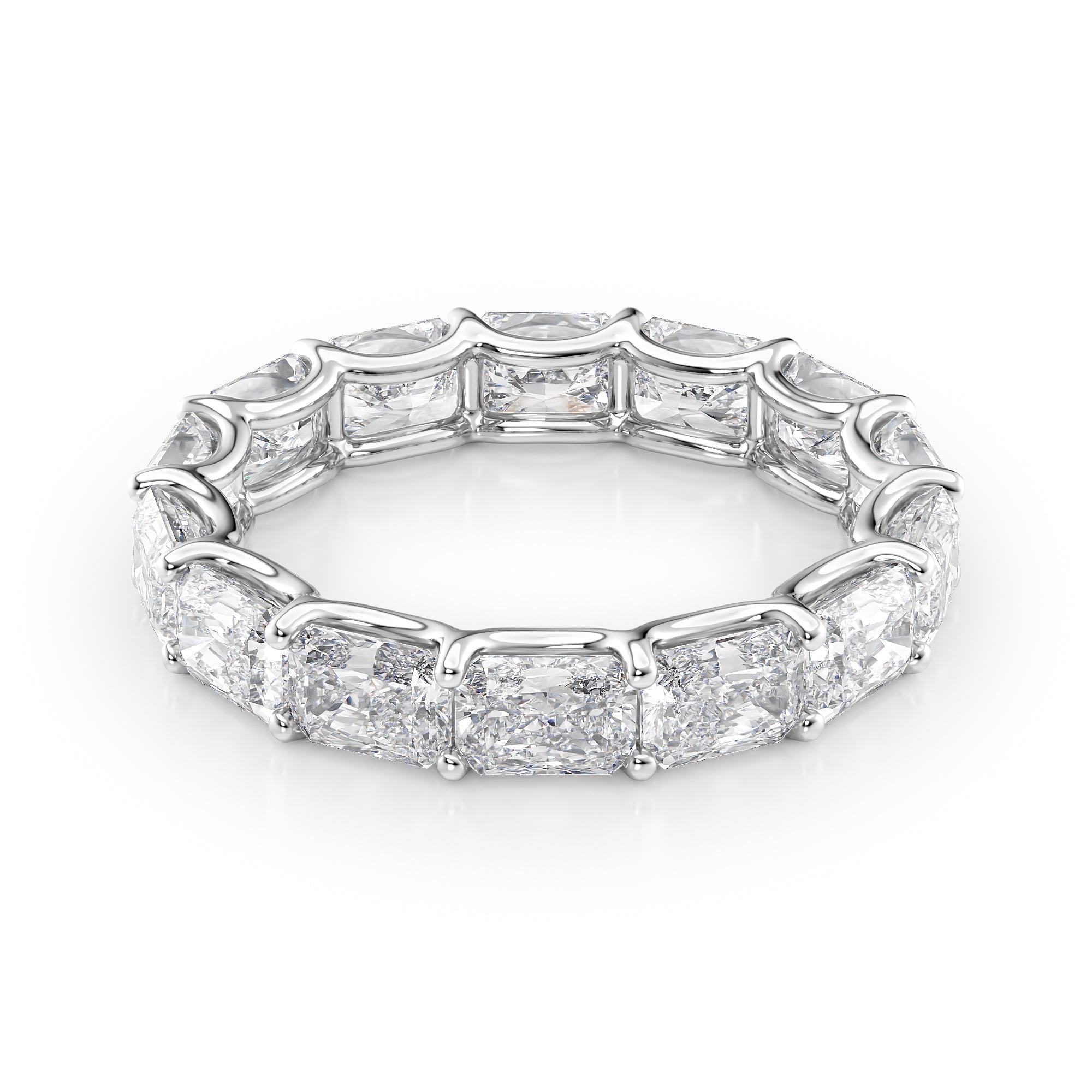 4ct Hermia Radiant Cut Moissanite Ring - Silver