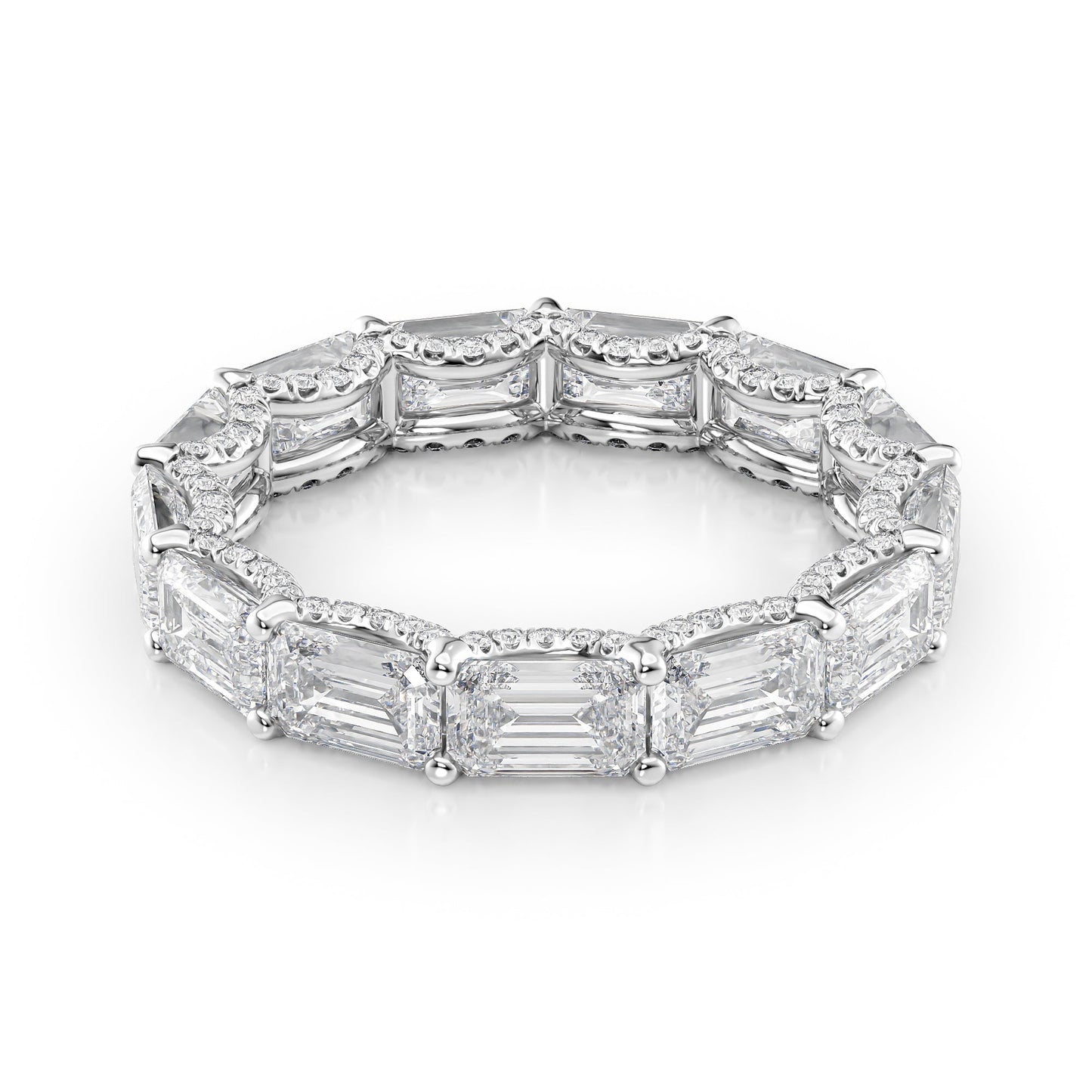 5.3ct Caprice Emerald Cut Moissanite Ring - Silver