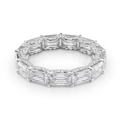 5.3ct Caprice Emerald Cut Moissanite Ring - Silver
