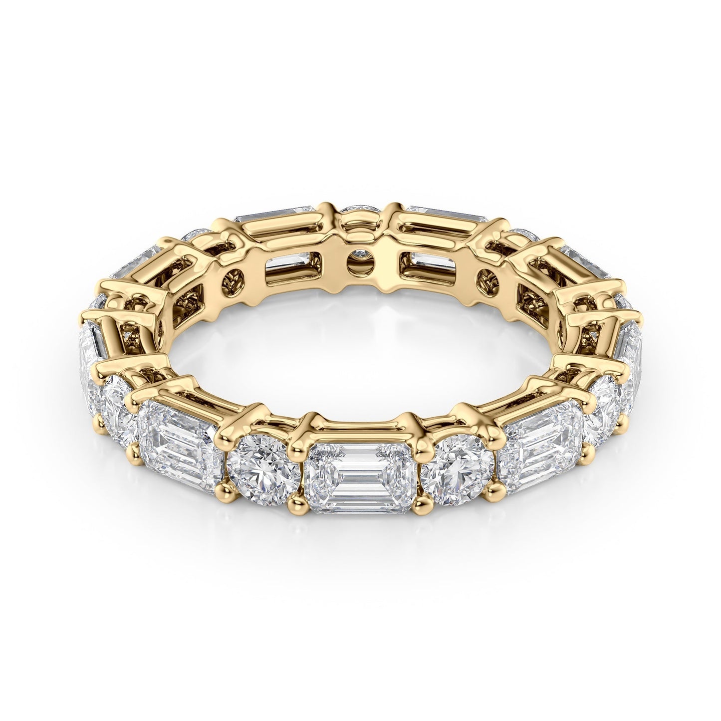 4ct Elina Round Cut Moissanite Ring - Gold