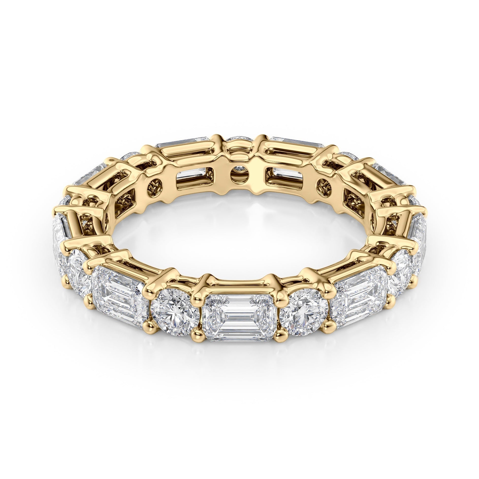 4ct Elina Round Cut Moissanite Ring - Gold