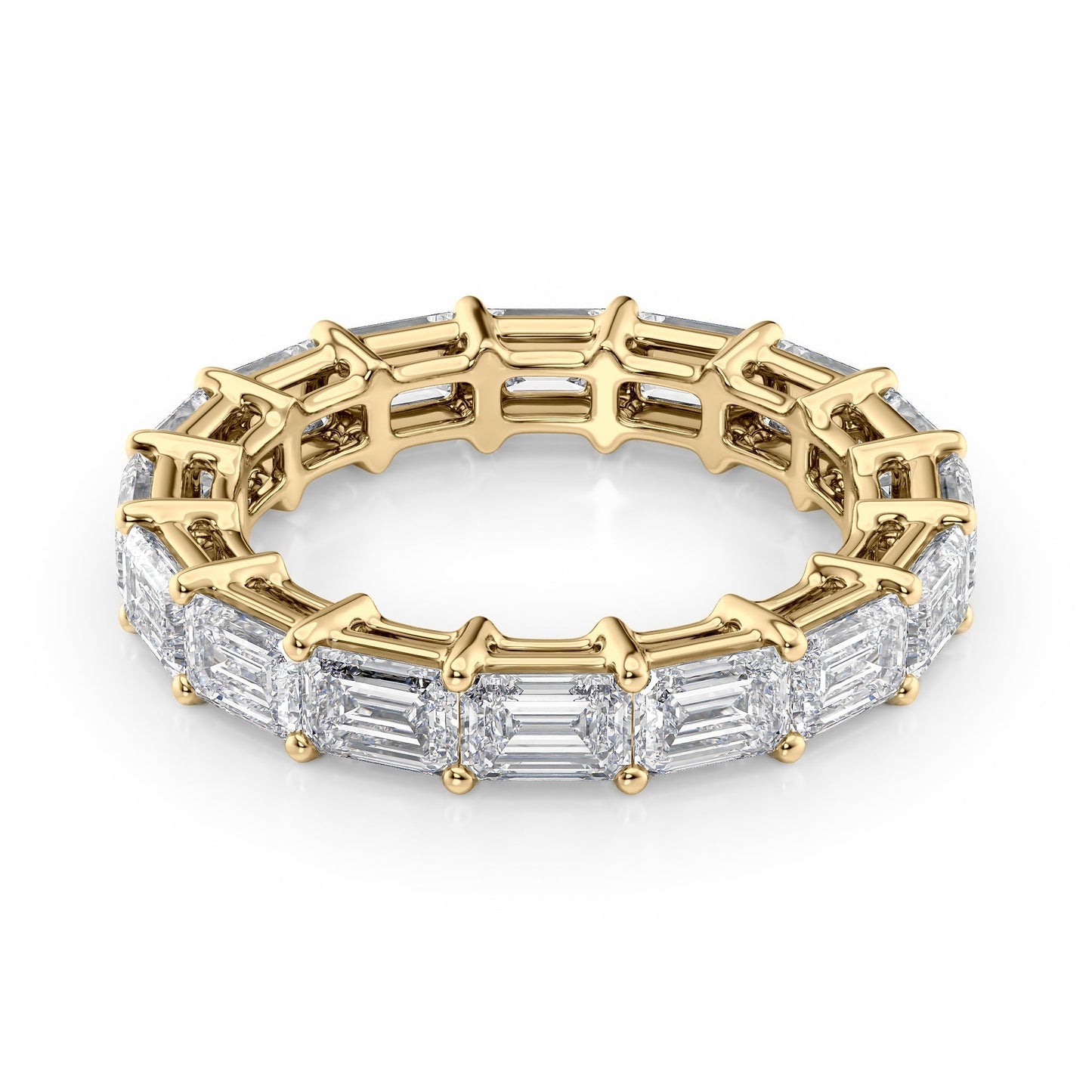 4.5ct Kristina Emerald Cut Moissanite Ring - Gold