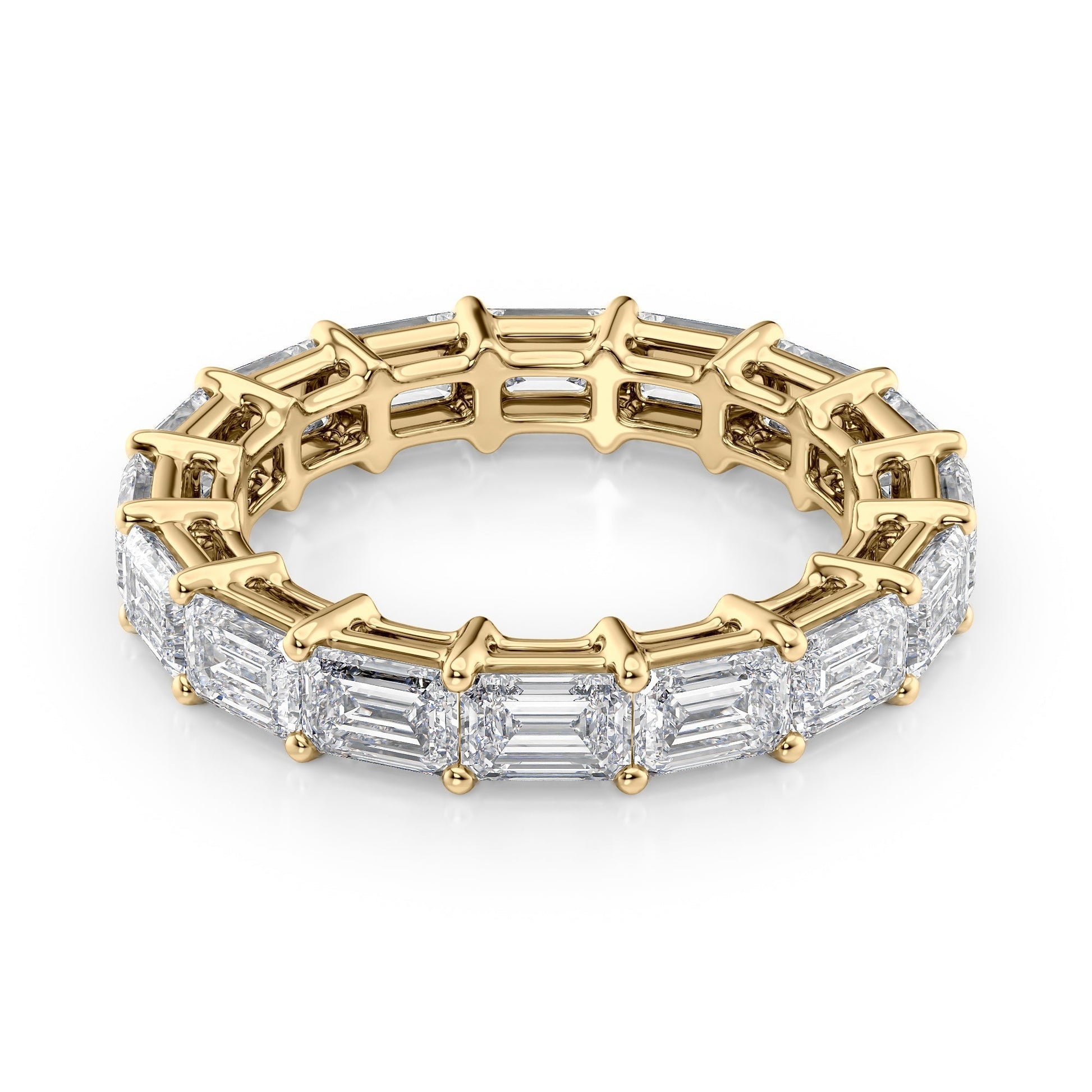 4.5ct Kristina Emerald Cut Moissanite Ring - Gold