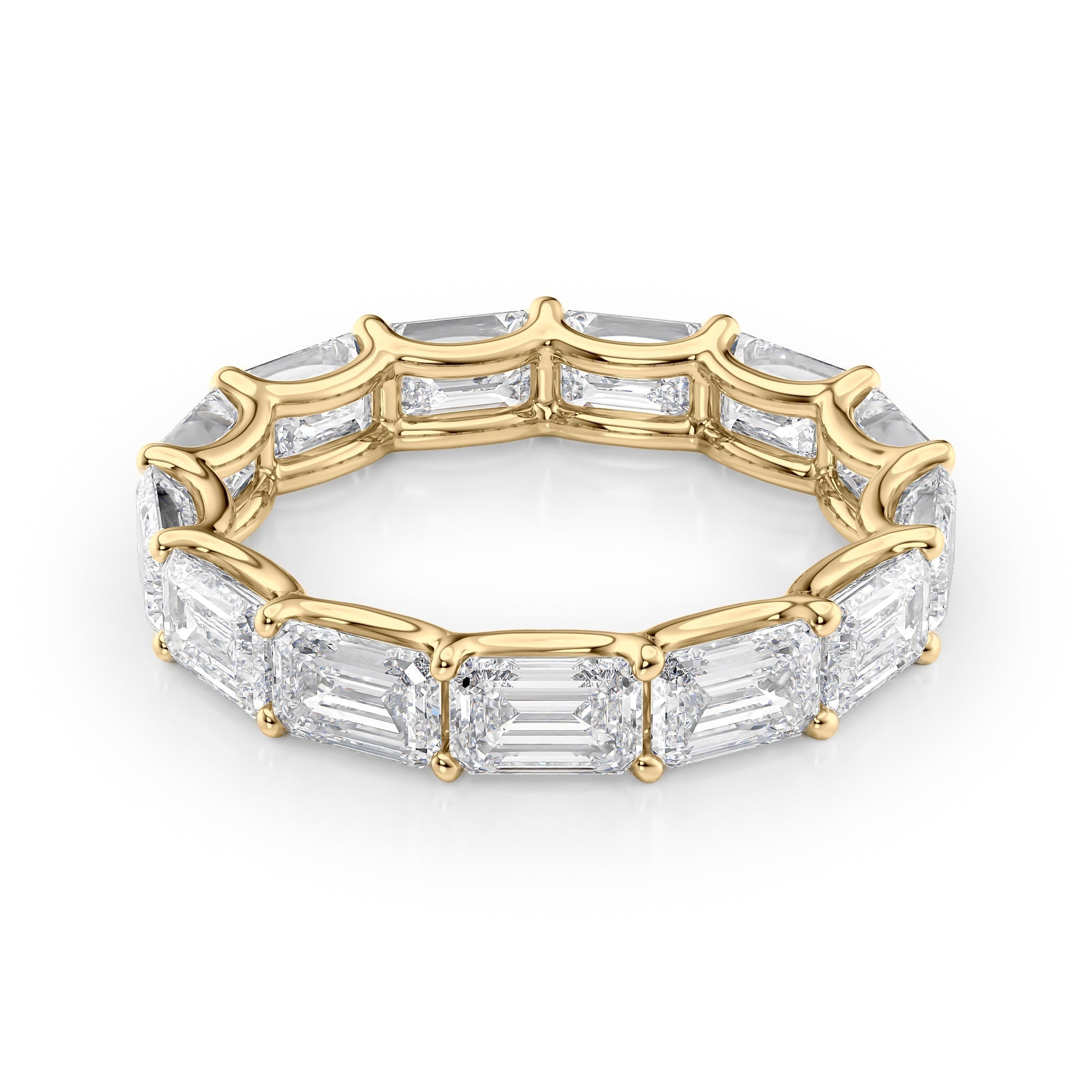 5ct Deva Emerald Cut Moissanite Ring - Gold