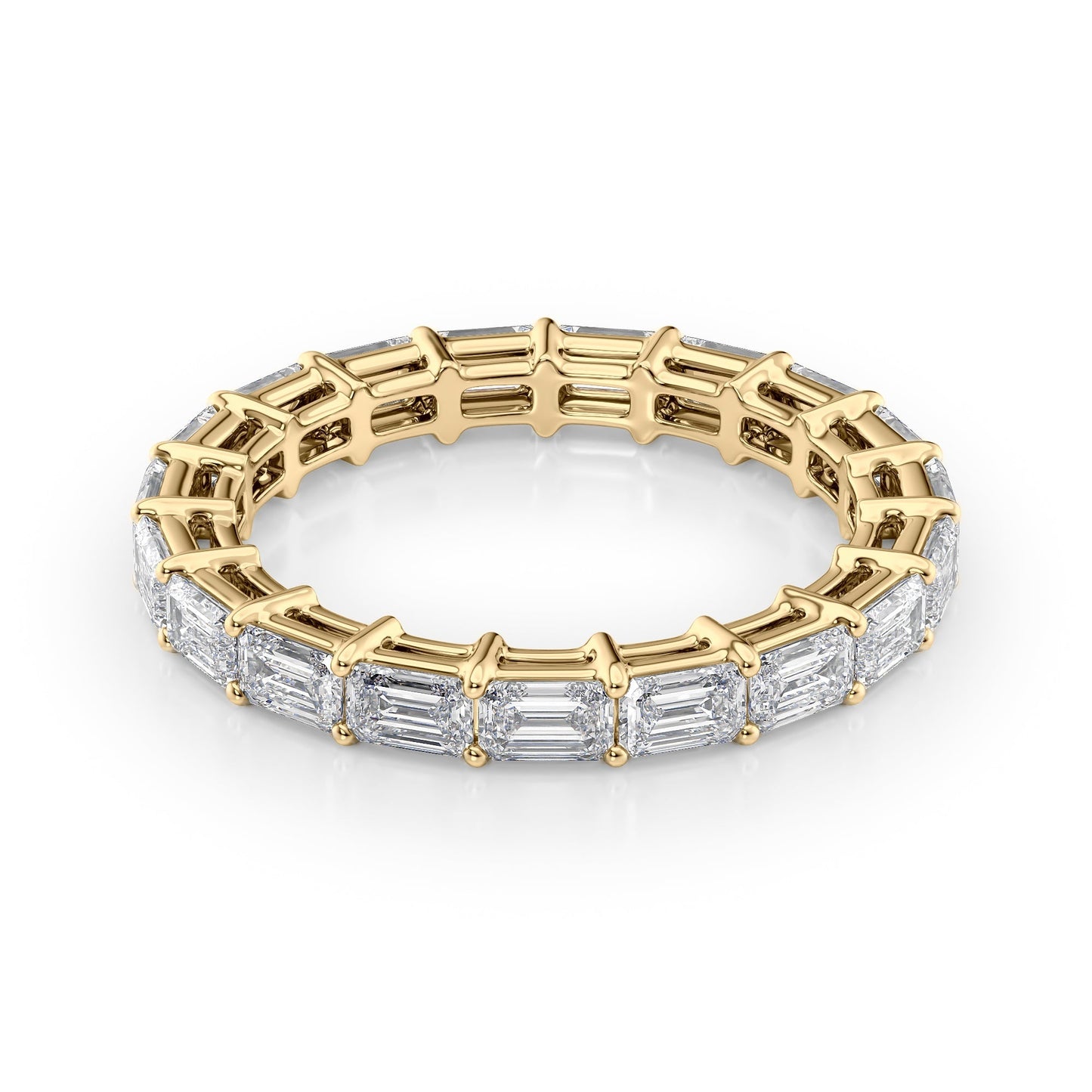2.5ct Brenda Emerald Cut Moissanite Ring - Gold