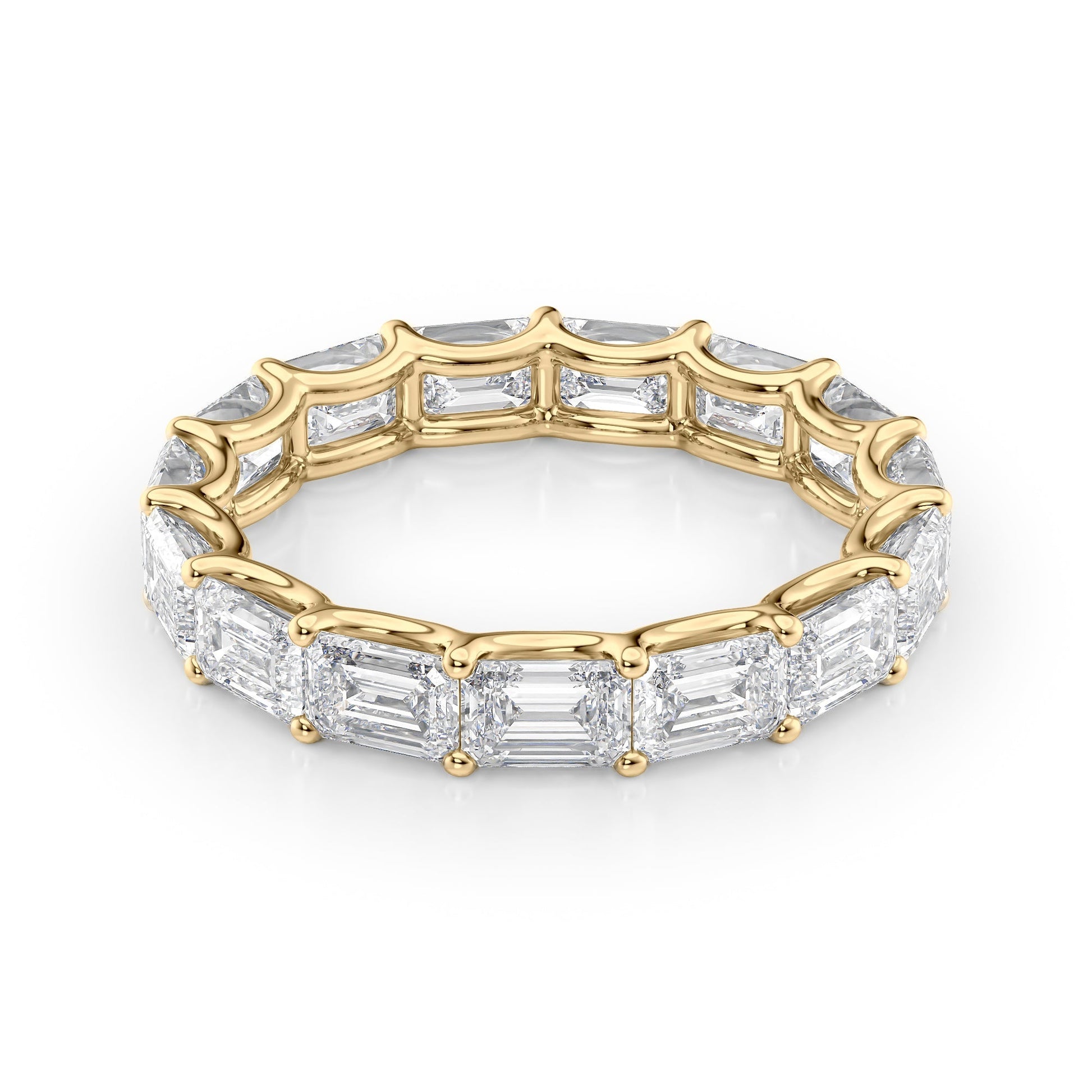 4.5ct Fotini Emerald Cut Moissanite Ring - Gold