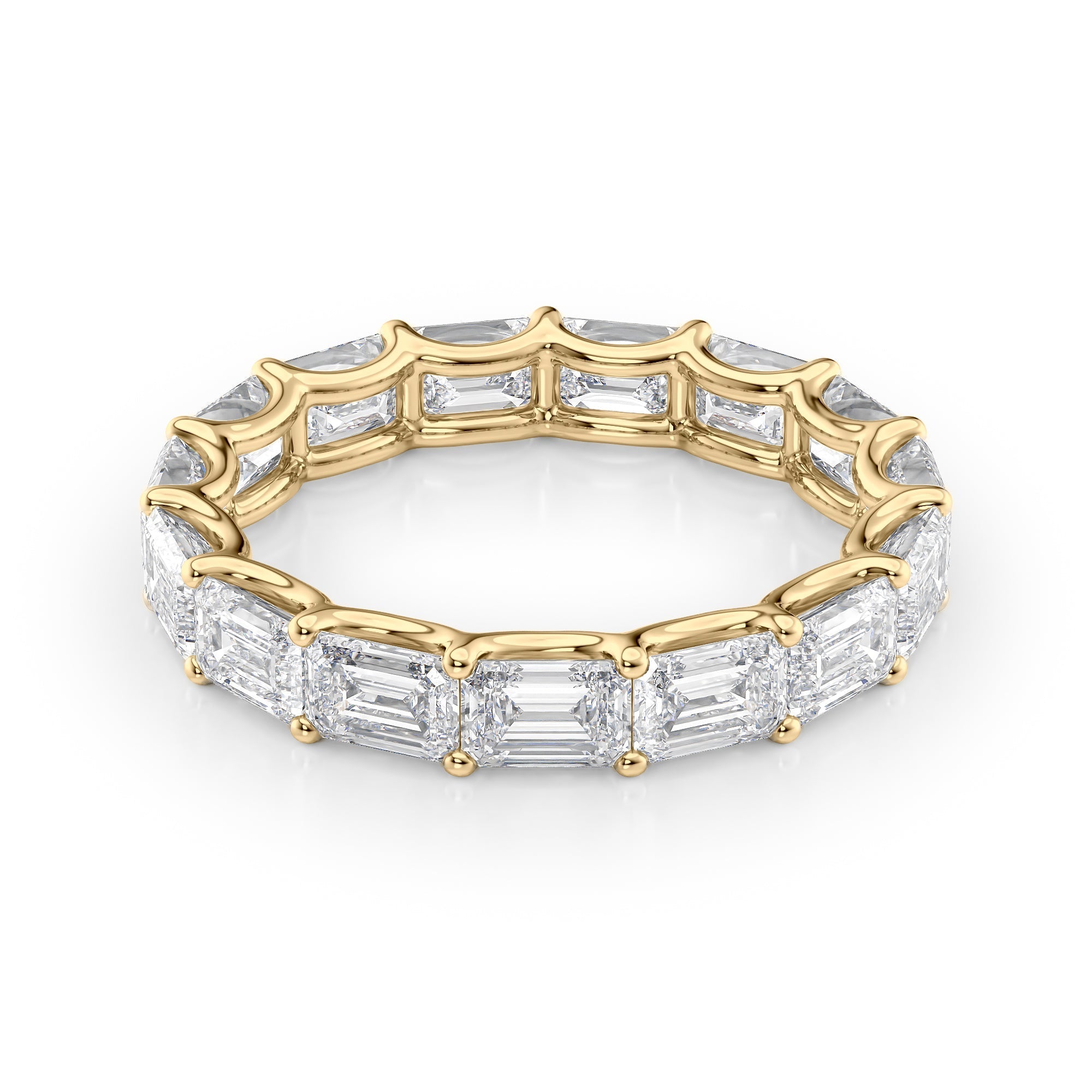 4.5ct Fotini Emerald Cut Moissanite Ring - Gold