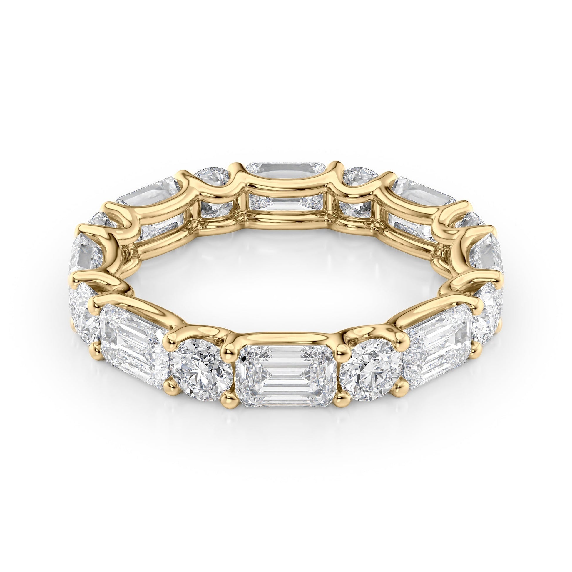 4.2ct Helia Round Cut Moissanite Ring - Gold
