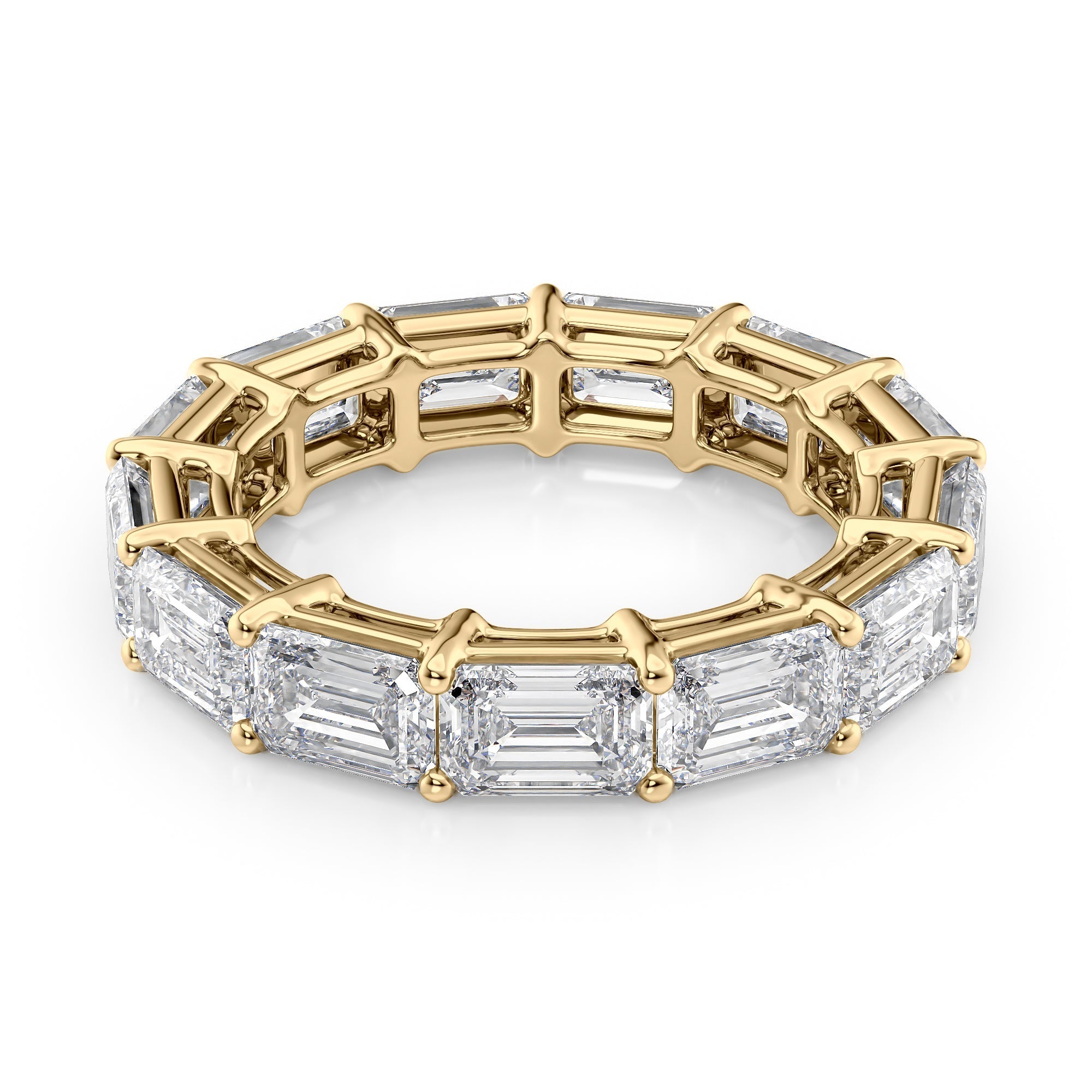 6ct Sarona Emerald Cut Moissanite Ring - Gold