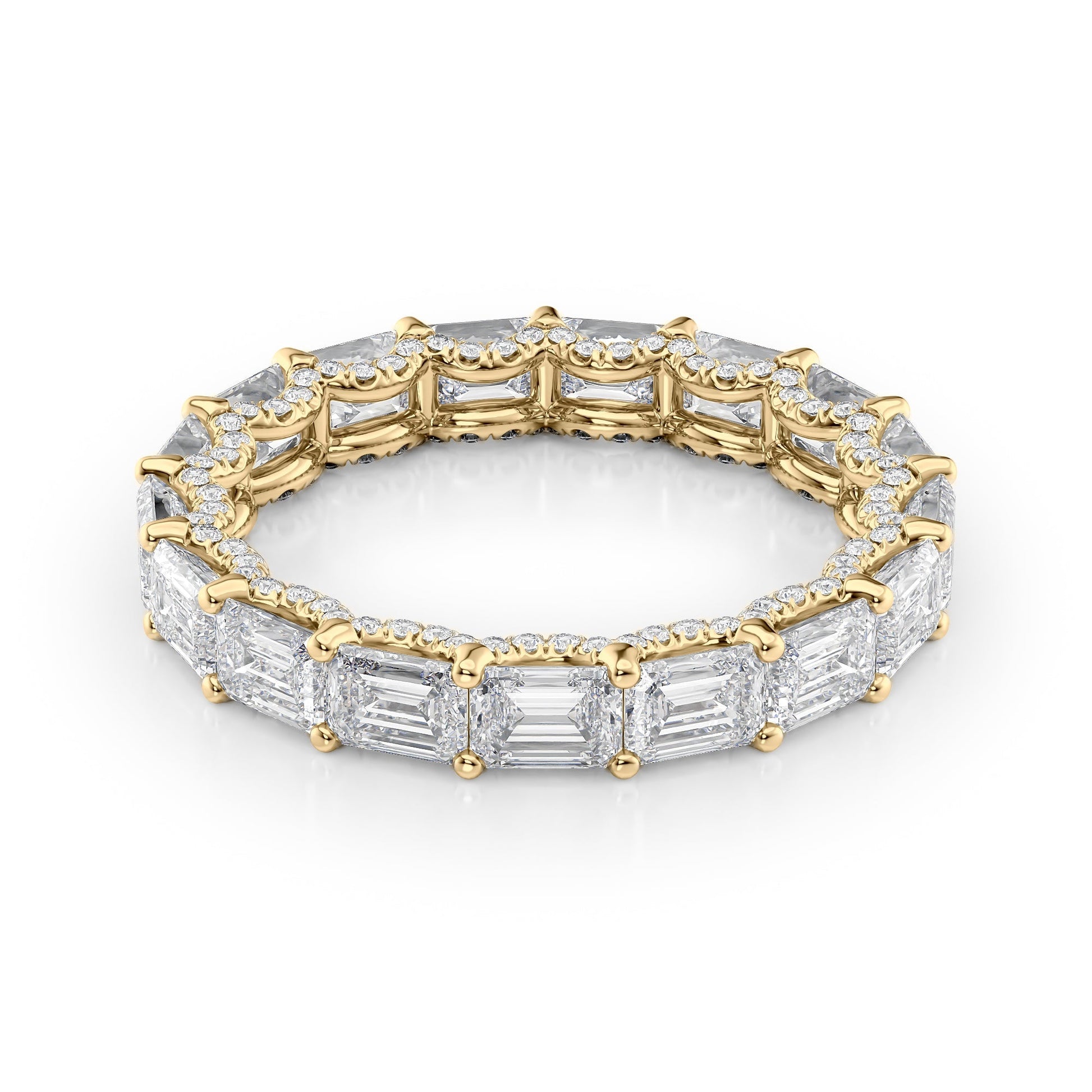 4.3ct Arietta Emerald Cut Moissanite Ring - Gold