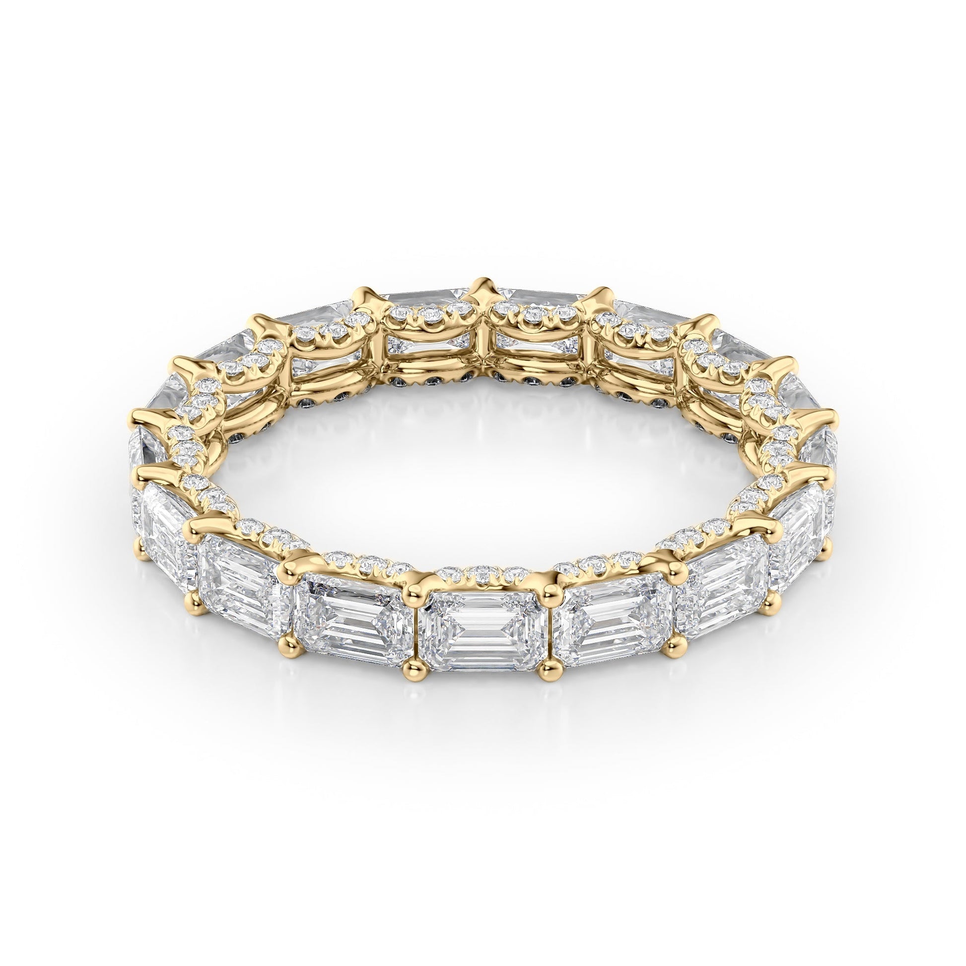 3.8ct Brielle Emerald Cut Moissanite Ring - Gold