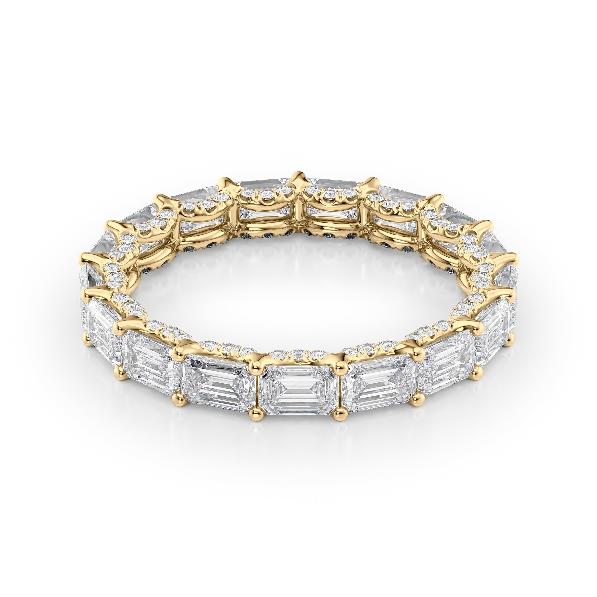 3.8ct Brielle Emerald Cut Moissanite Ring - Gold