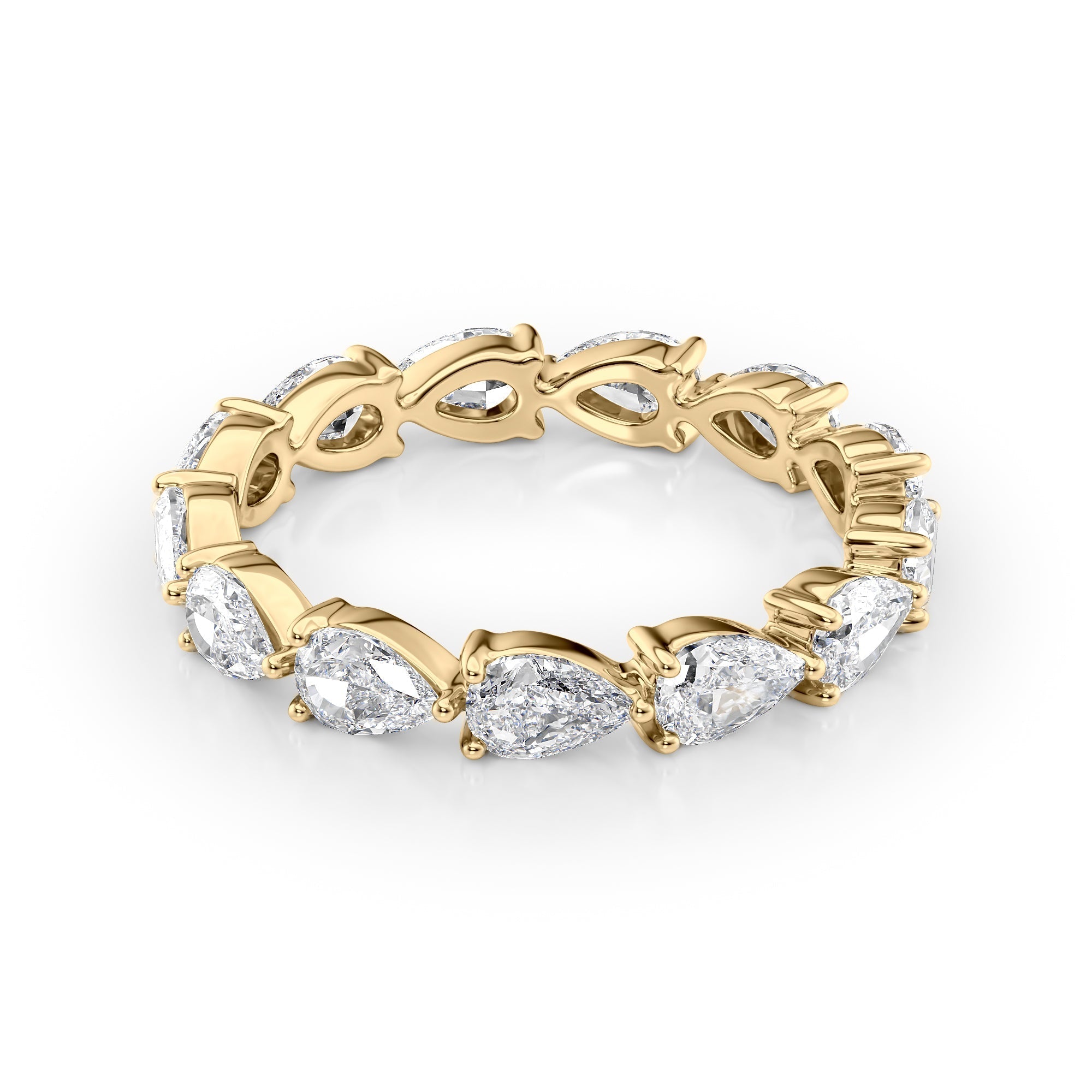 2ct Finna Pear Cut Moissanite Ring - Gold