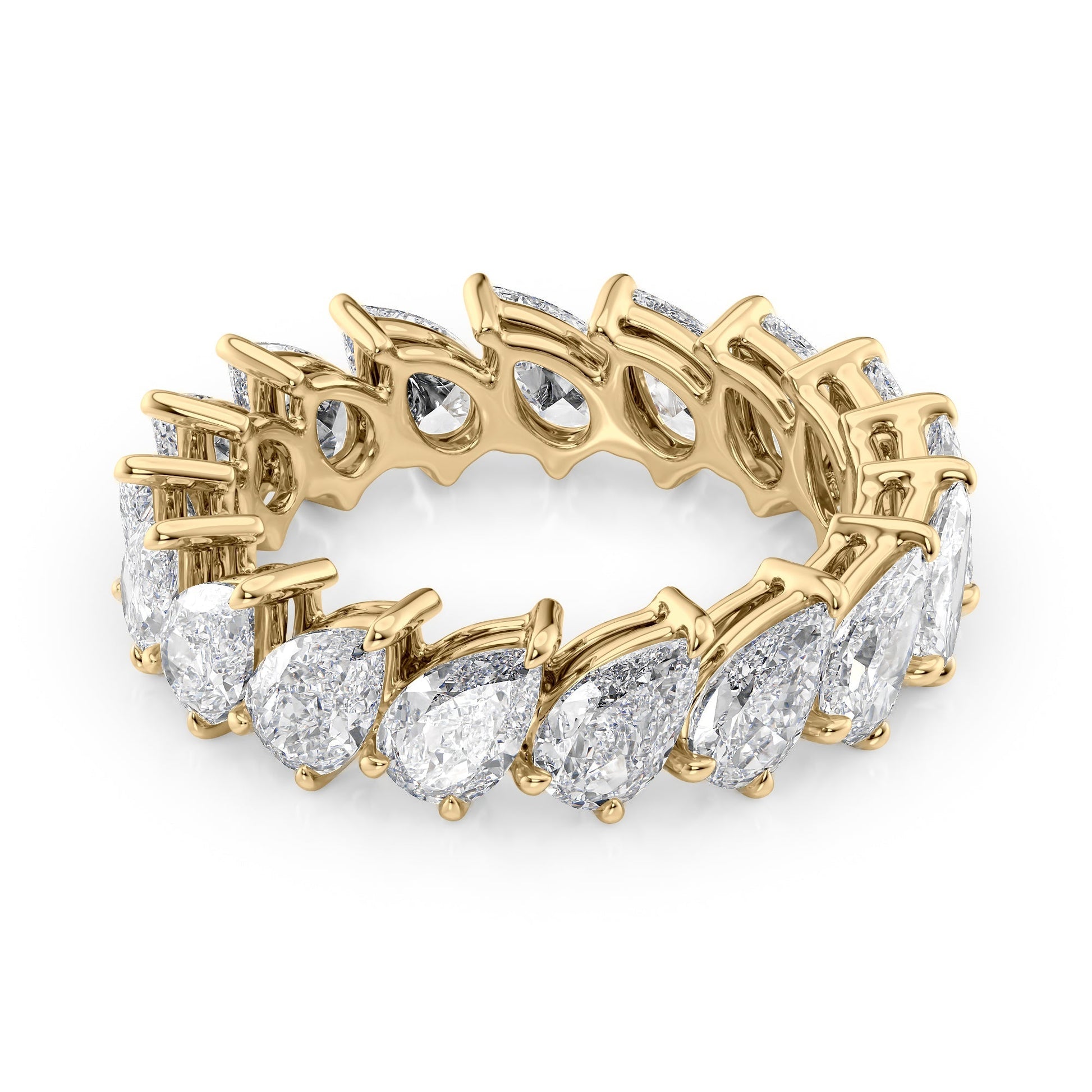 4ct Zuna Pear Cut Moissanite Ring - Gold