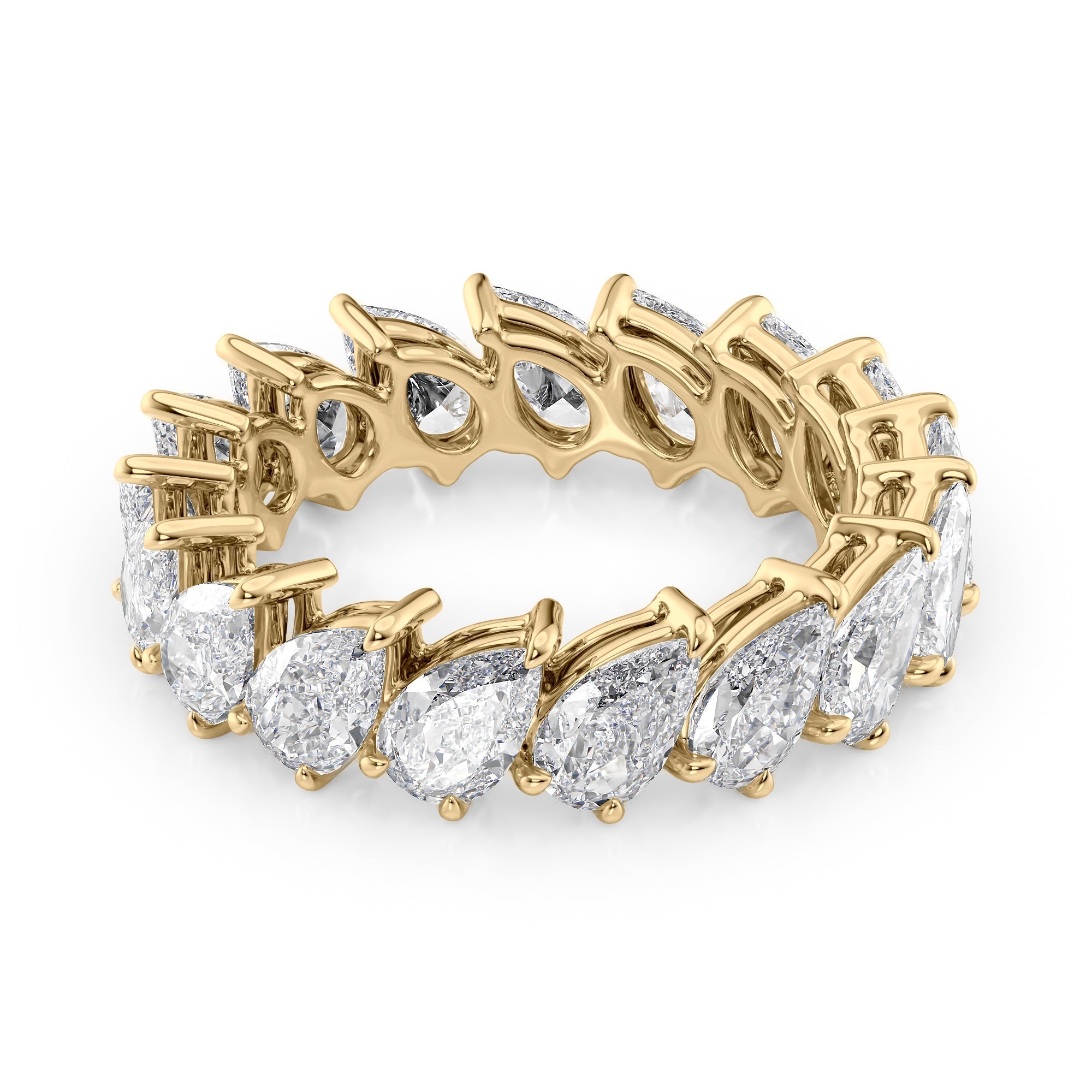 4ct Zuna Pear Cut Moissanite Ring - Gold